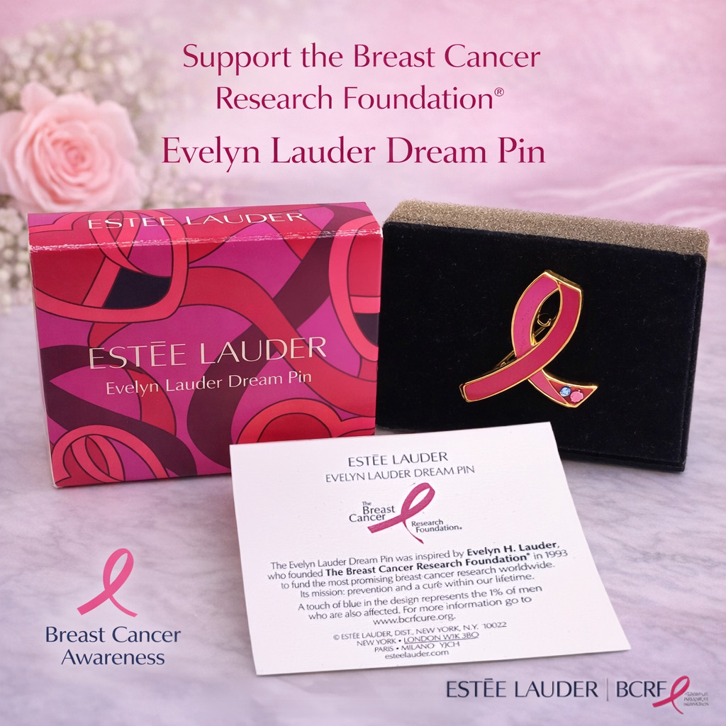 NEW Estee Lauder Evelyn Lauder Dream Pin BCRF Breast Cancer Awareness NEW in Box