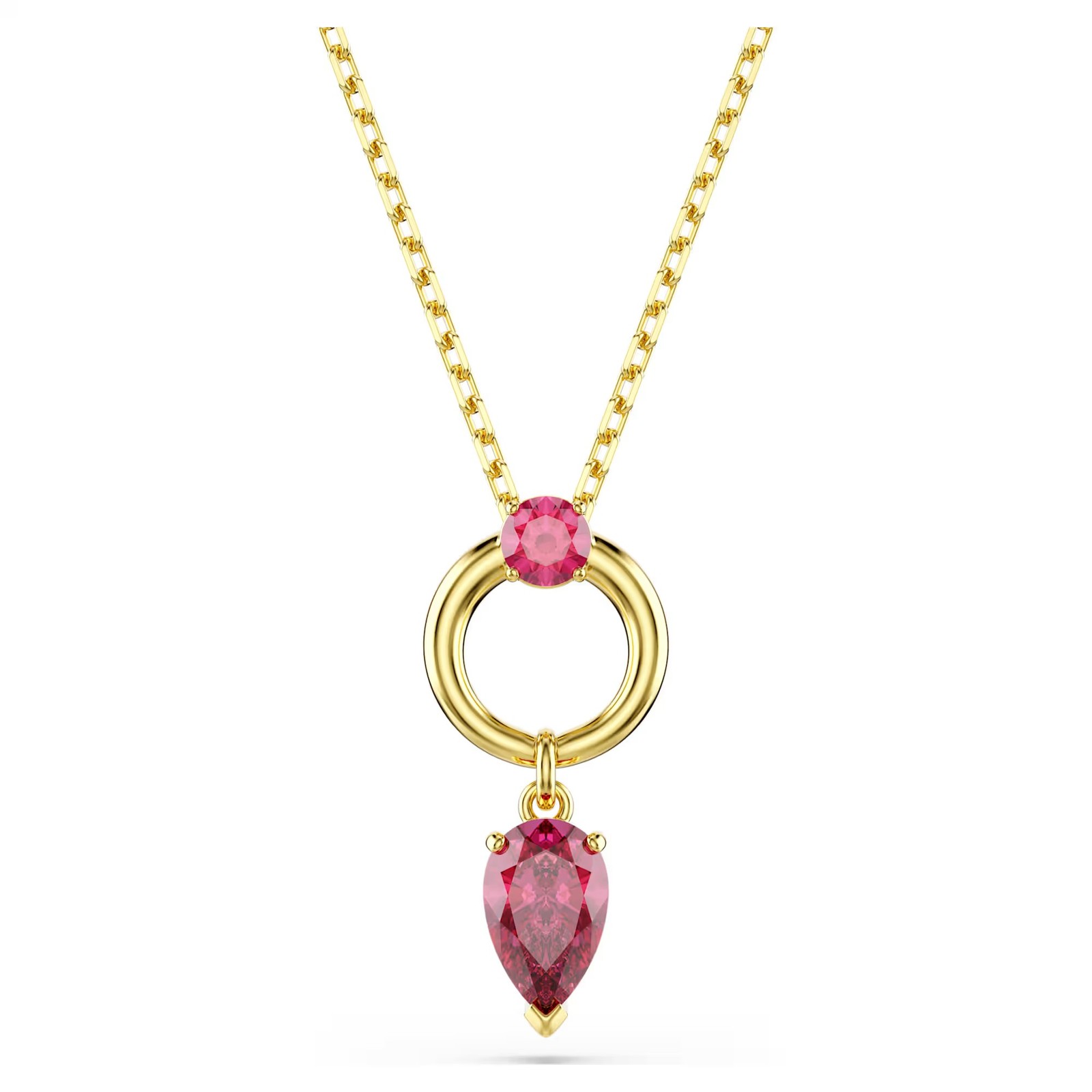 Swarovski Zirconia Mesmera Pendant, Mixed Cuts, Red, Gold Tone Plated 5732487
