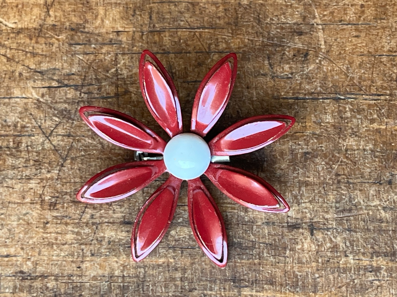 Vintage Flower Brooch Lot #2, 10 Pieces, Enamel, Metal, Rhinestone, Ceramic