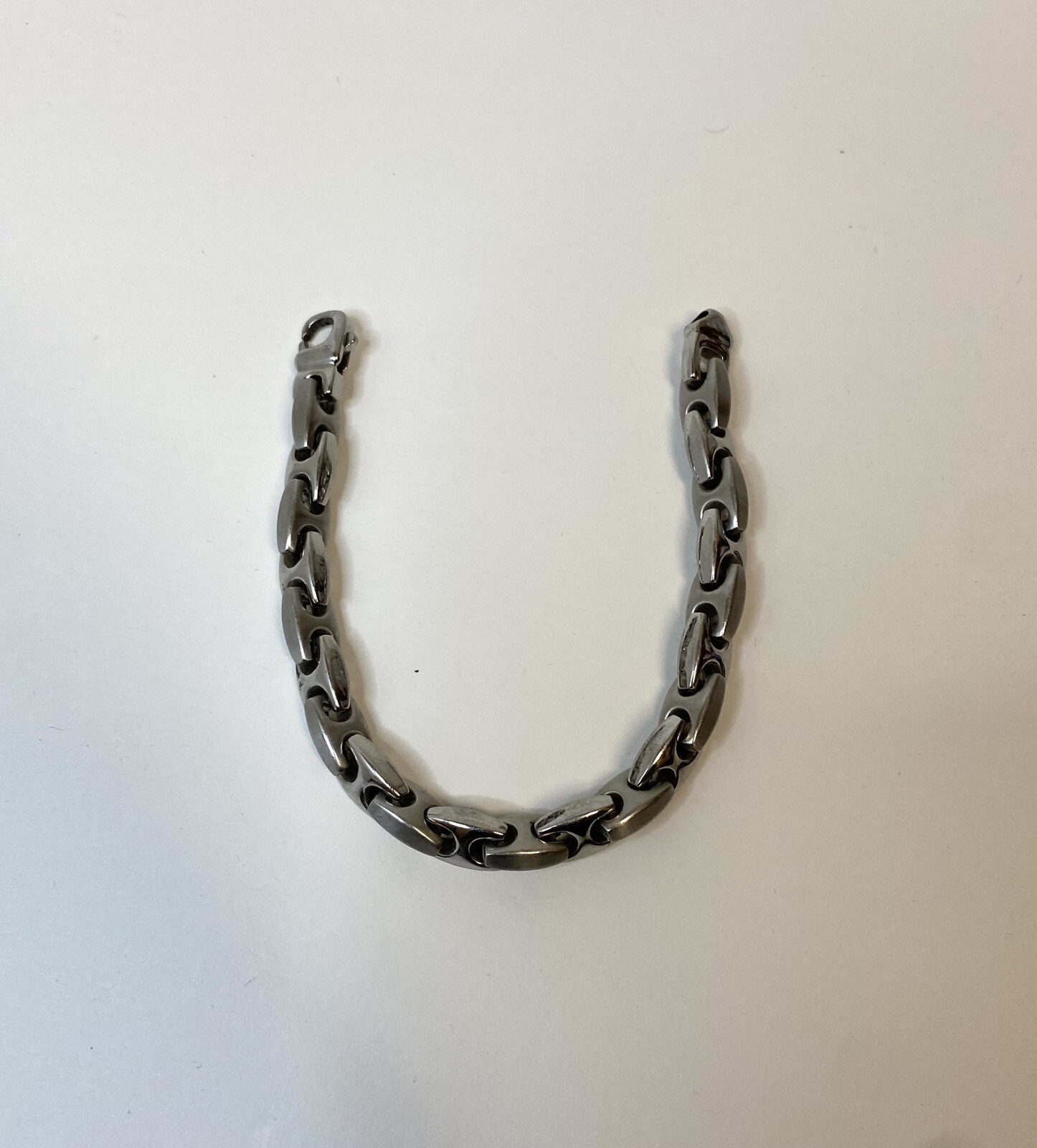 Stainless Steel Chunky Box Link Bracelet 9 In.