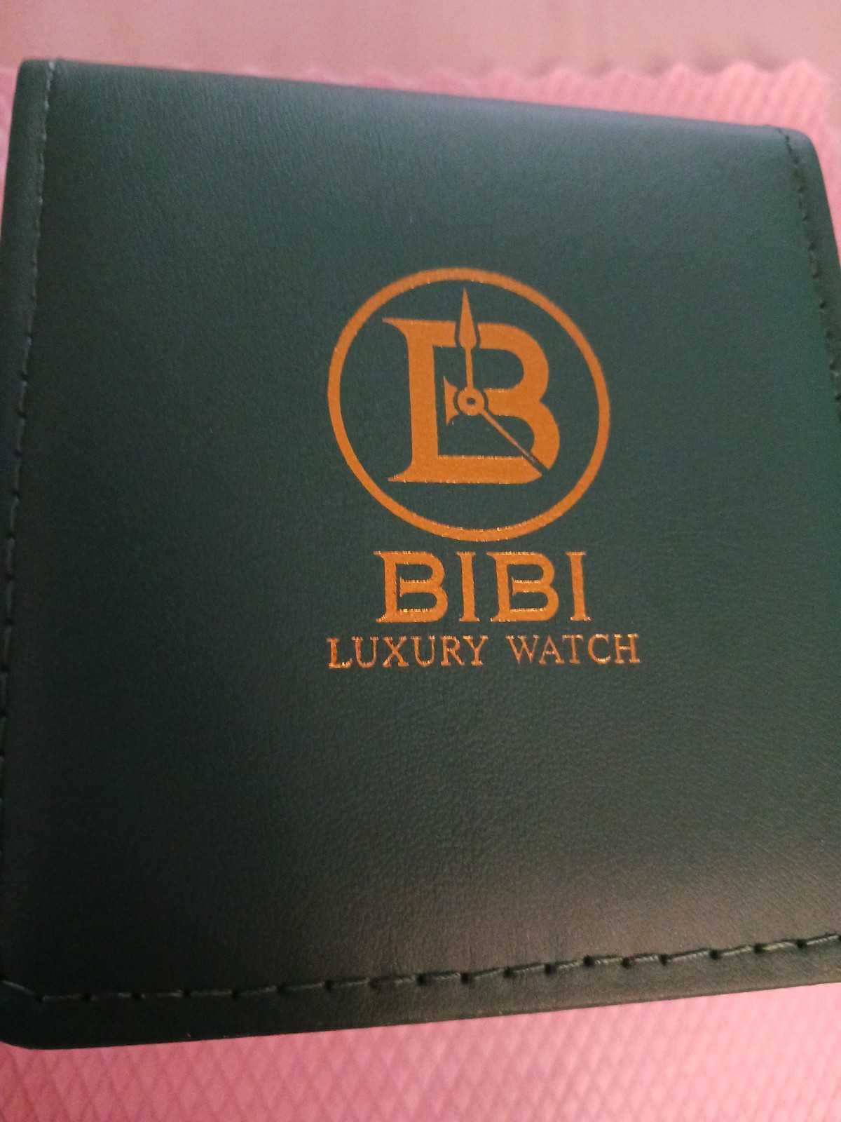Bibi Luxury Men’s Watch White Dial Rose Case Brown Band B0179
