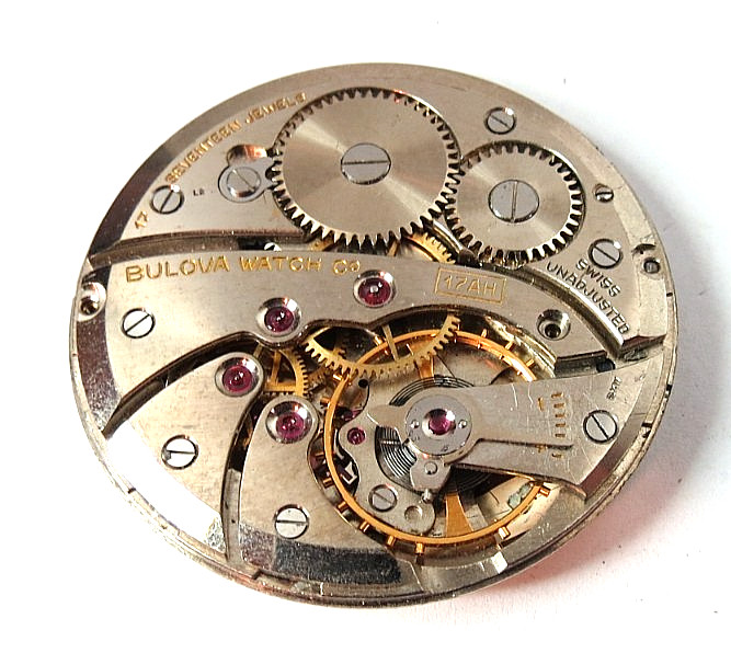 VTG SWISS BULOVA 17’J POCKET WATCH MOVEMENT CAL. 17AH BALANCE IS GOOD 38.5mm