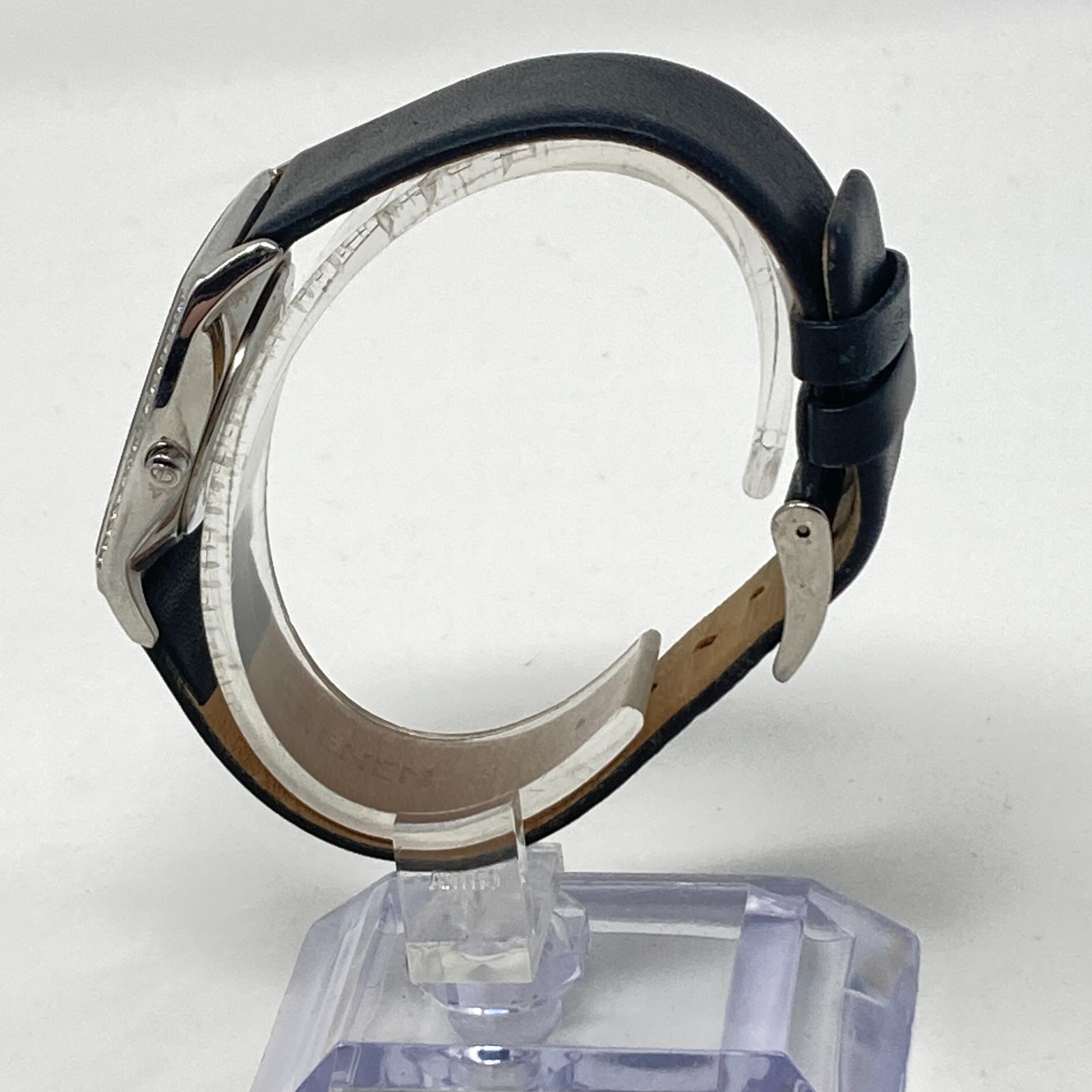 Skagen Grenen Watch Women 29mm Silver Tone Date Crystals Leather New Battery