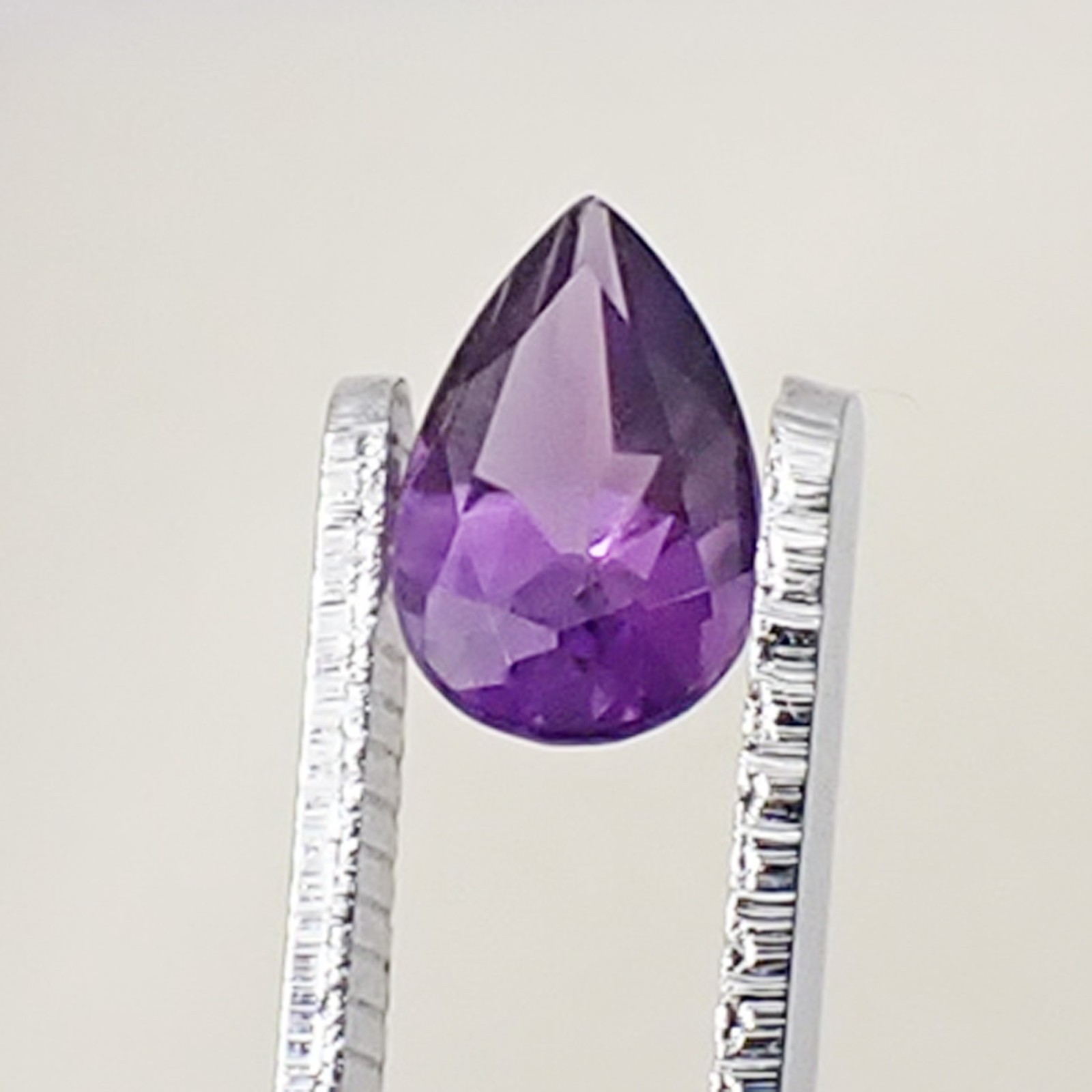 Natural 0.90ct Pear 8x5mm Teardrop Bright Purple Amethyst Loose Gemstone, Qty 1