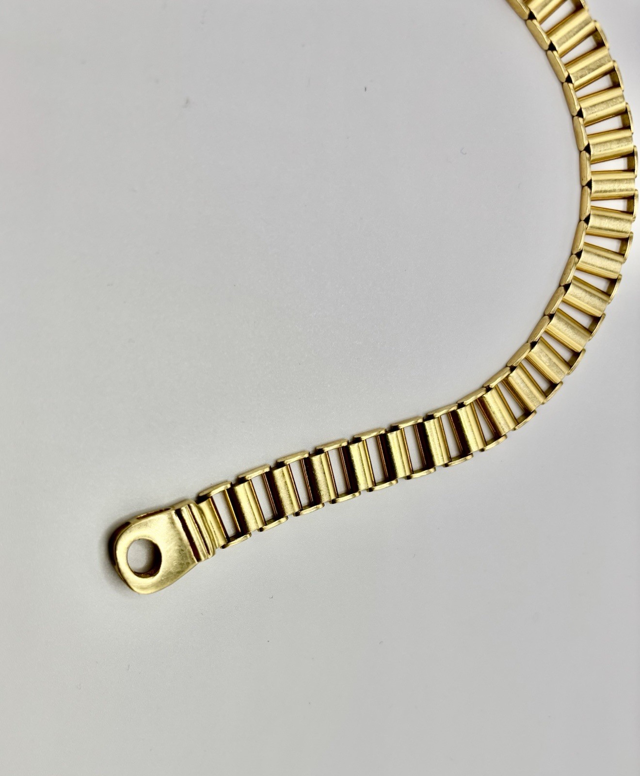 MENS ITALIAN 18K GOLD 8.5 INCH FLAT CURB LINK BRACELET 25 Grams
