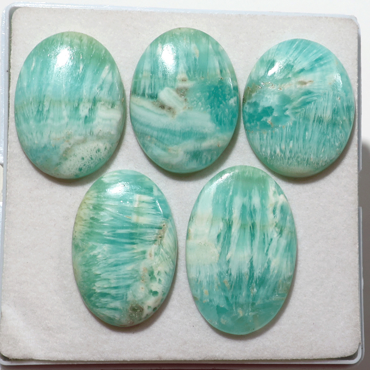 Mineral Waves~ 5 PC Natural Aragonite Hi-Grade 34mm-41mm Oval Cabochon Gemstones