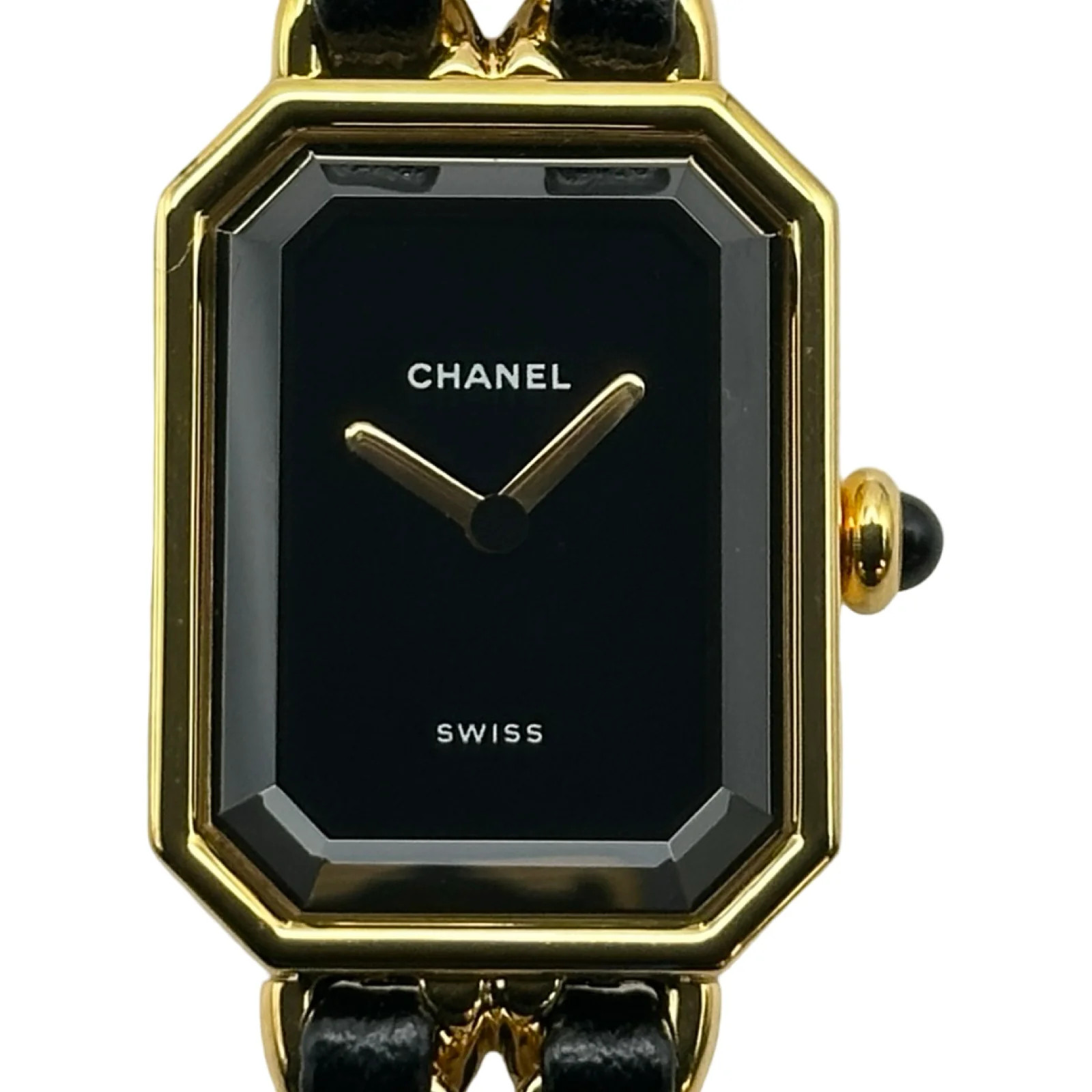 Chanel Première S H0001 20mm Gold Black Dial Quartz Watch OKW2044