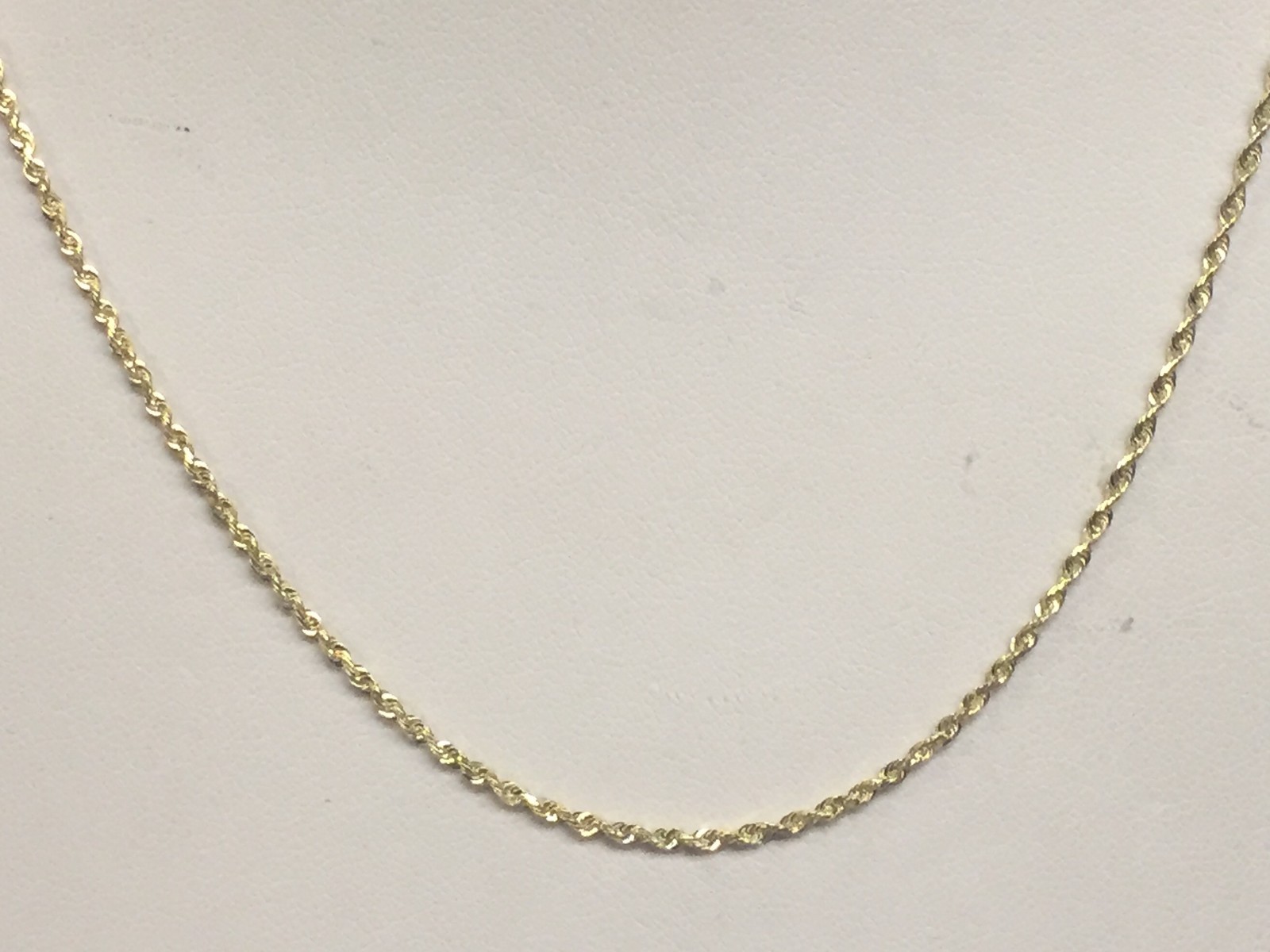 10k White Gold Solid ROPE Link Chain/Bracelet 7″ 1.5 mm 1.2 grams