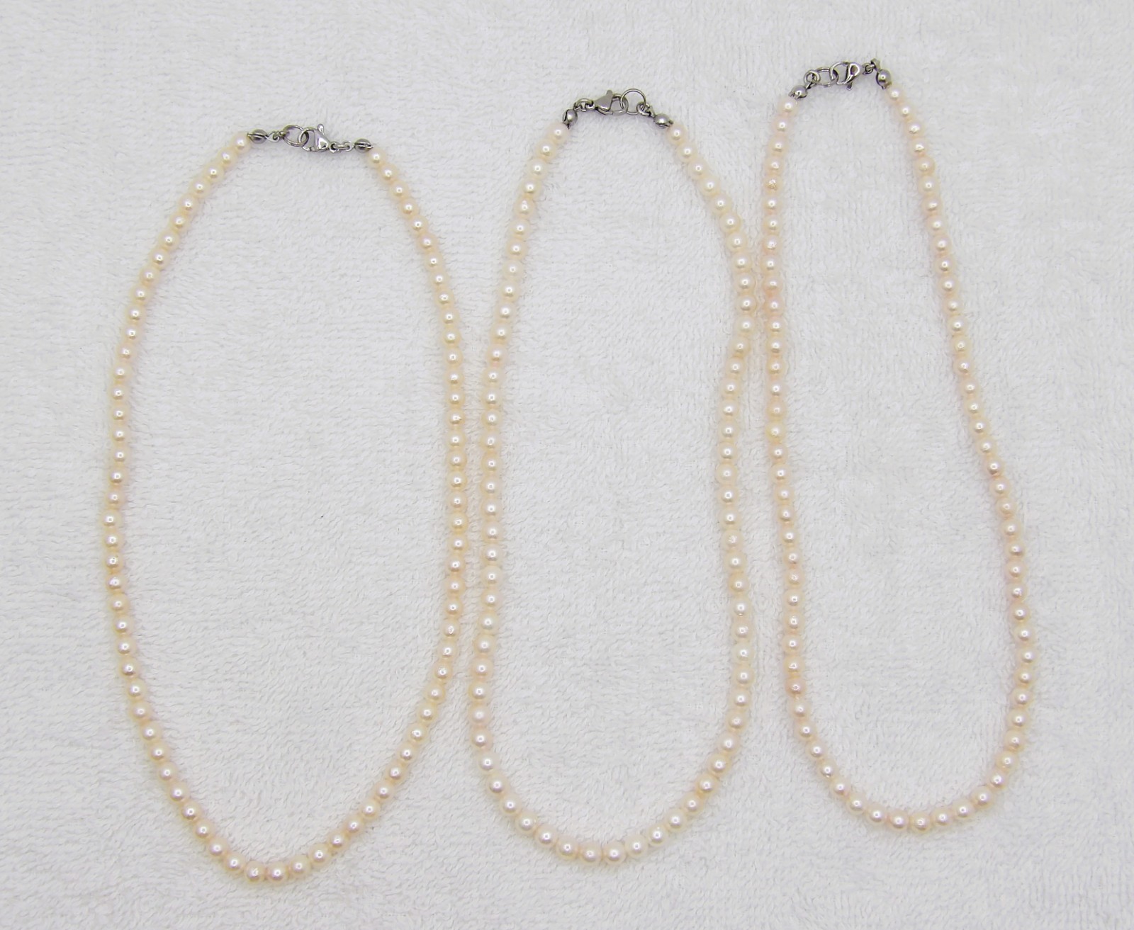 15″ inches White Akoya Near Round Genuine Pearl Necklace Woman Jewelry NK826