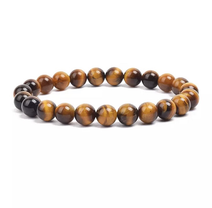 Natural Stone Beads Bracelet tiger eye, 17cm-6.7inch, 6mm beads