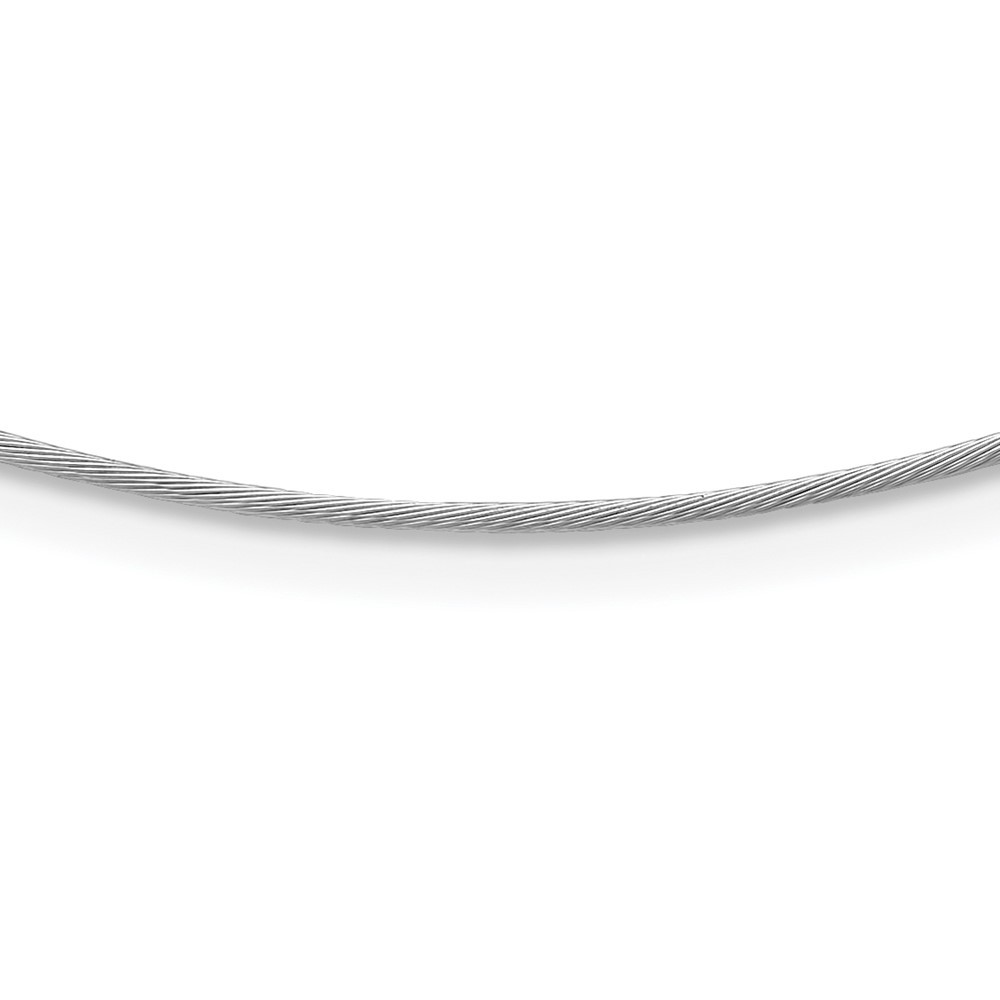 18K White Gold 1.00mm Wire Cable Chain Necklace 16″ Gift for Women