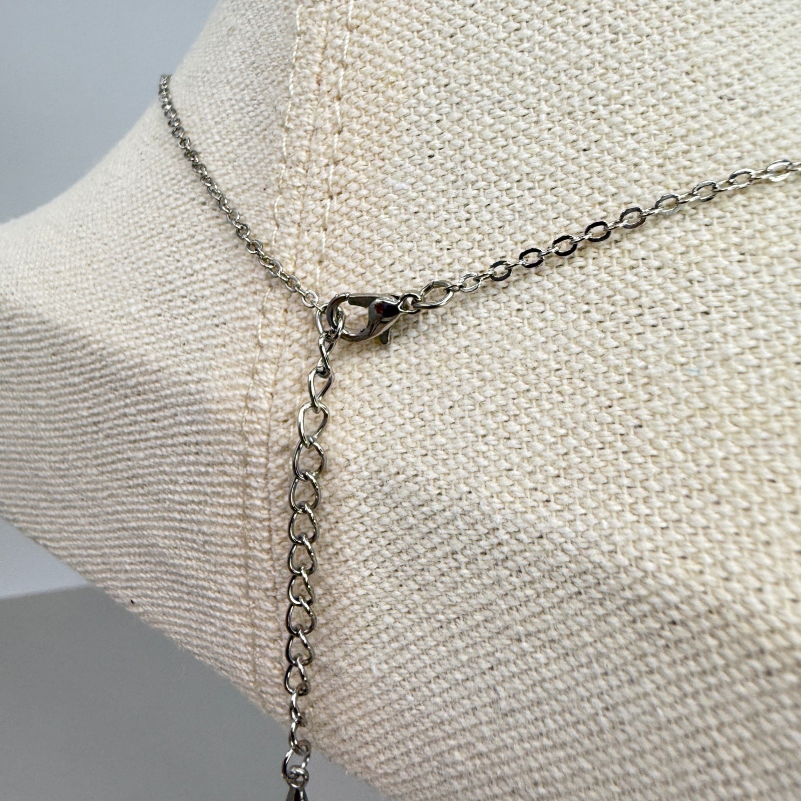 Lighthouse Pendant Necklace Silver Tone Mother of Pearl Abalone Shell Nautical