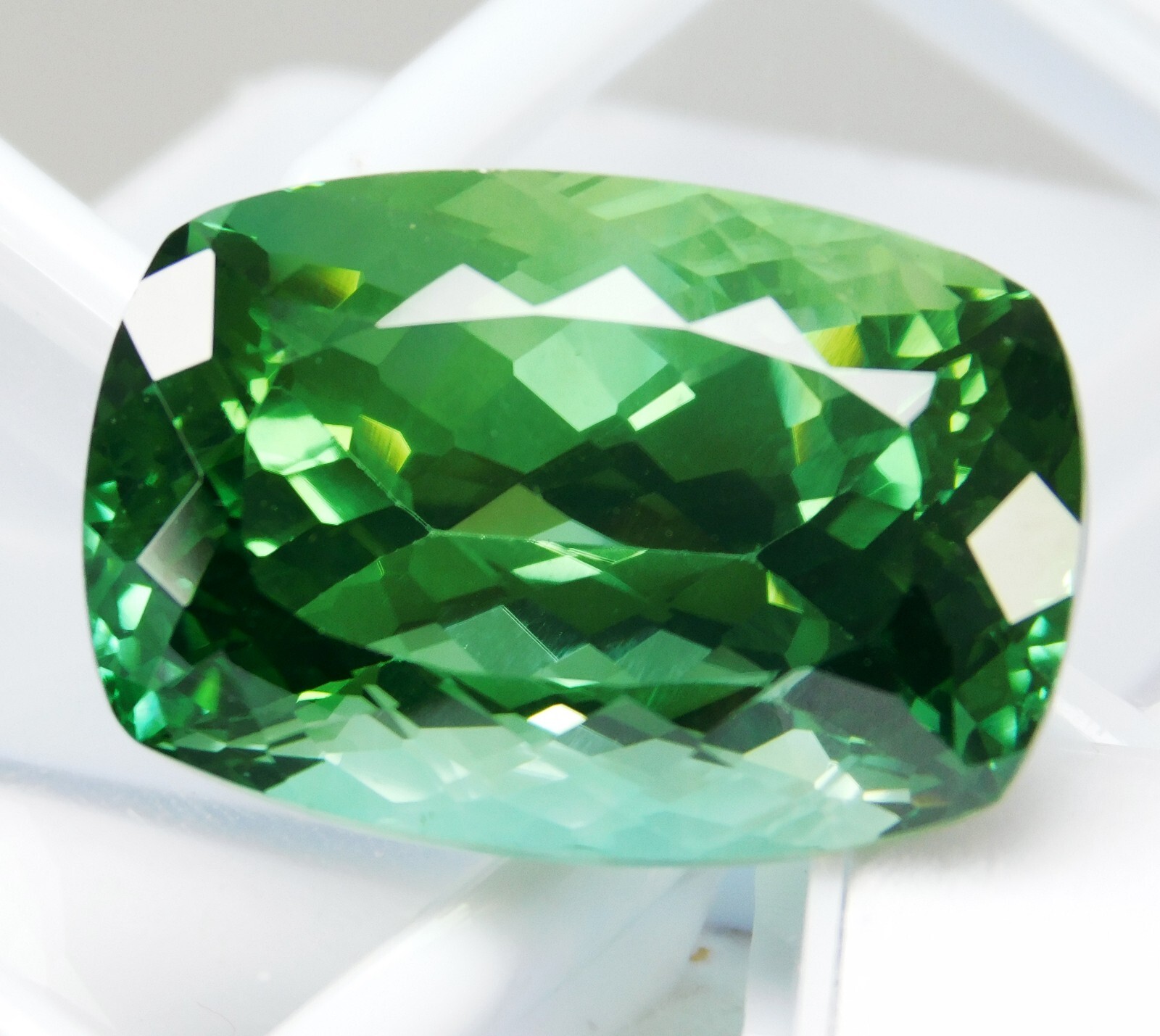 Natural Green Demantoid Garnet 55.20 Ct Cushion Cut Unheated Certified Gemstone