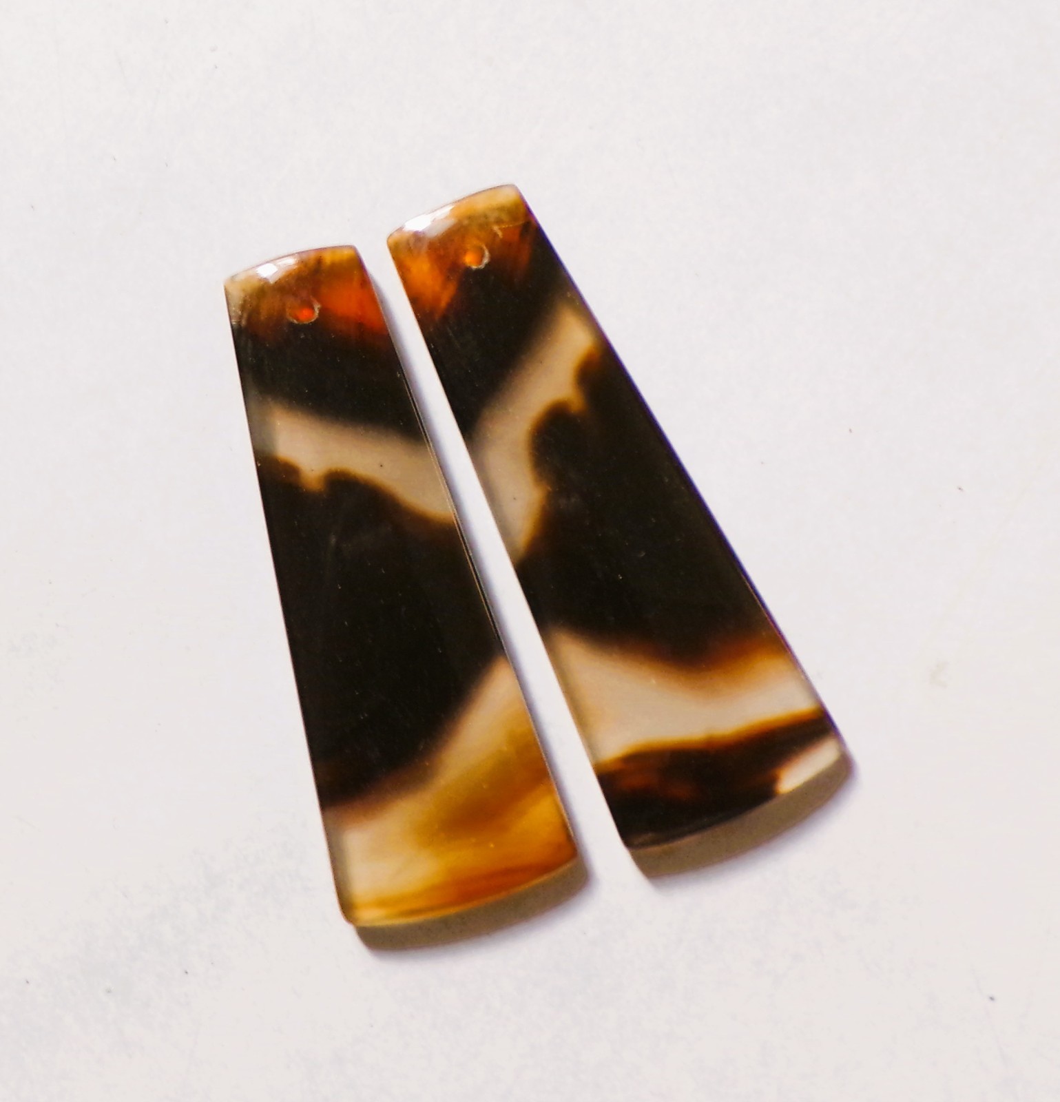 40.55 Cts Natural Montana Agate Drilled Cabochon Match Pair Gemstone 41X15MM 79