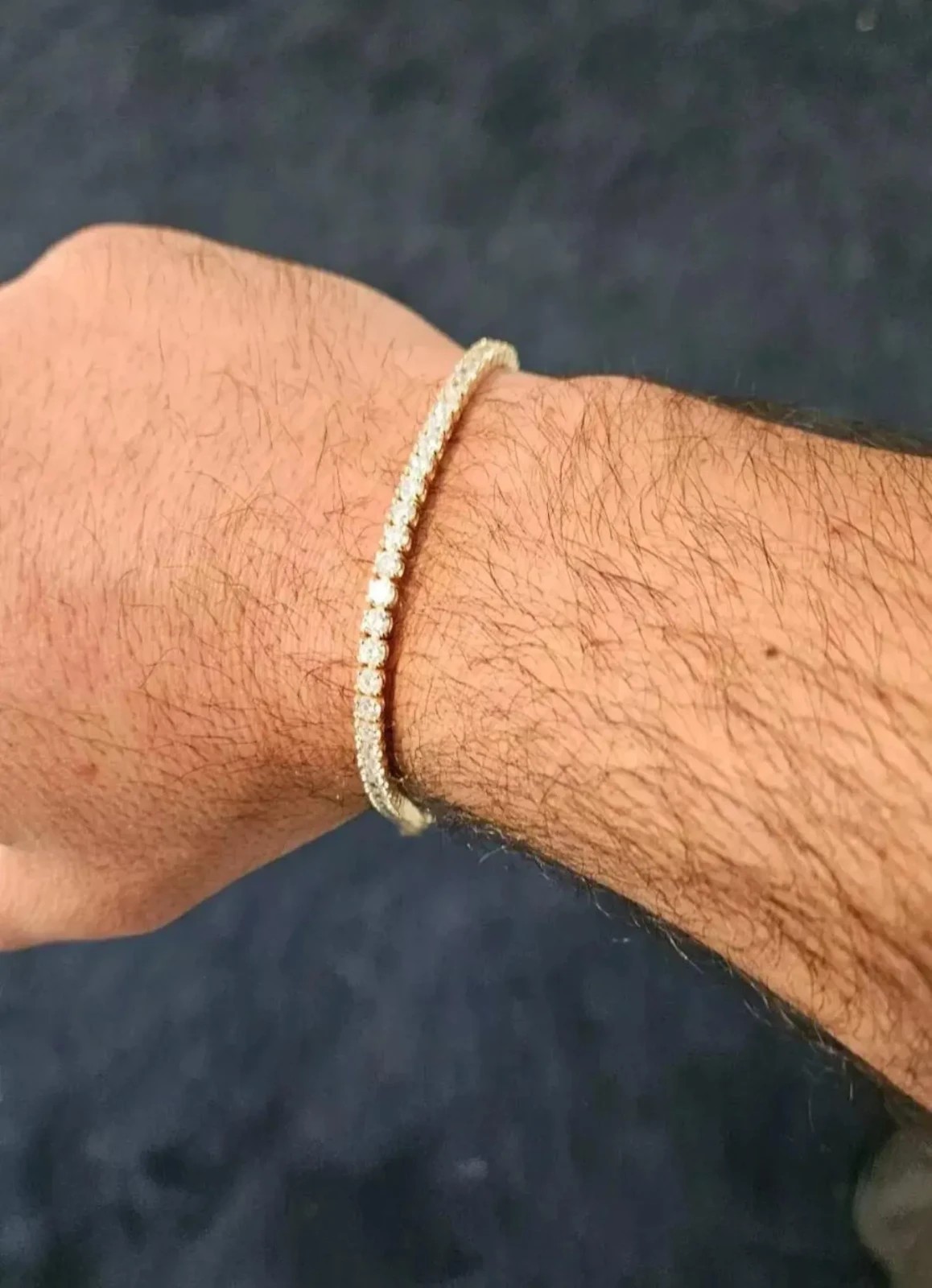 Daughter Gift Round Certified Natural Diamond Tennis Bracelet 14K Yellow Gold
