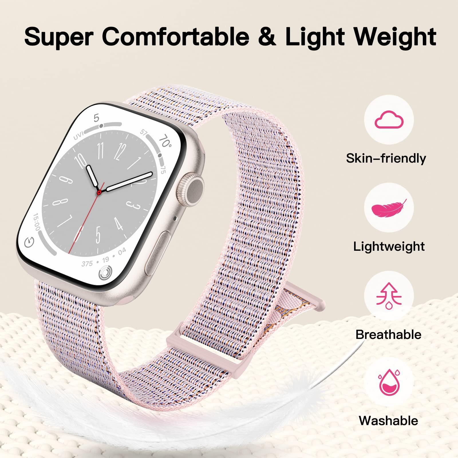 New Nylon Loop Strap Apple Watch Band 46mm 40mm Smart Belt Bracelet for Iwatch