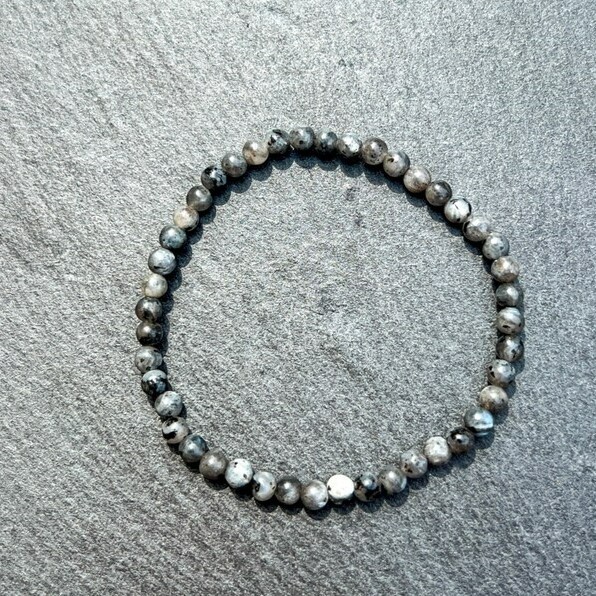 Larvikite Black Labradorite 4mm Round Gemstone Beaded Healing Balance Bracelet