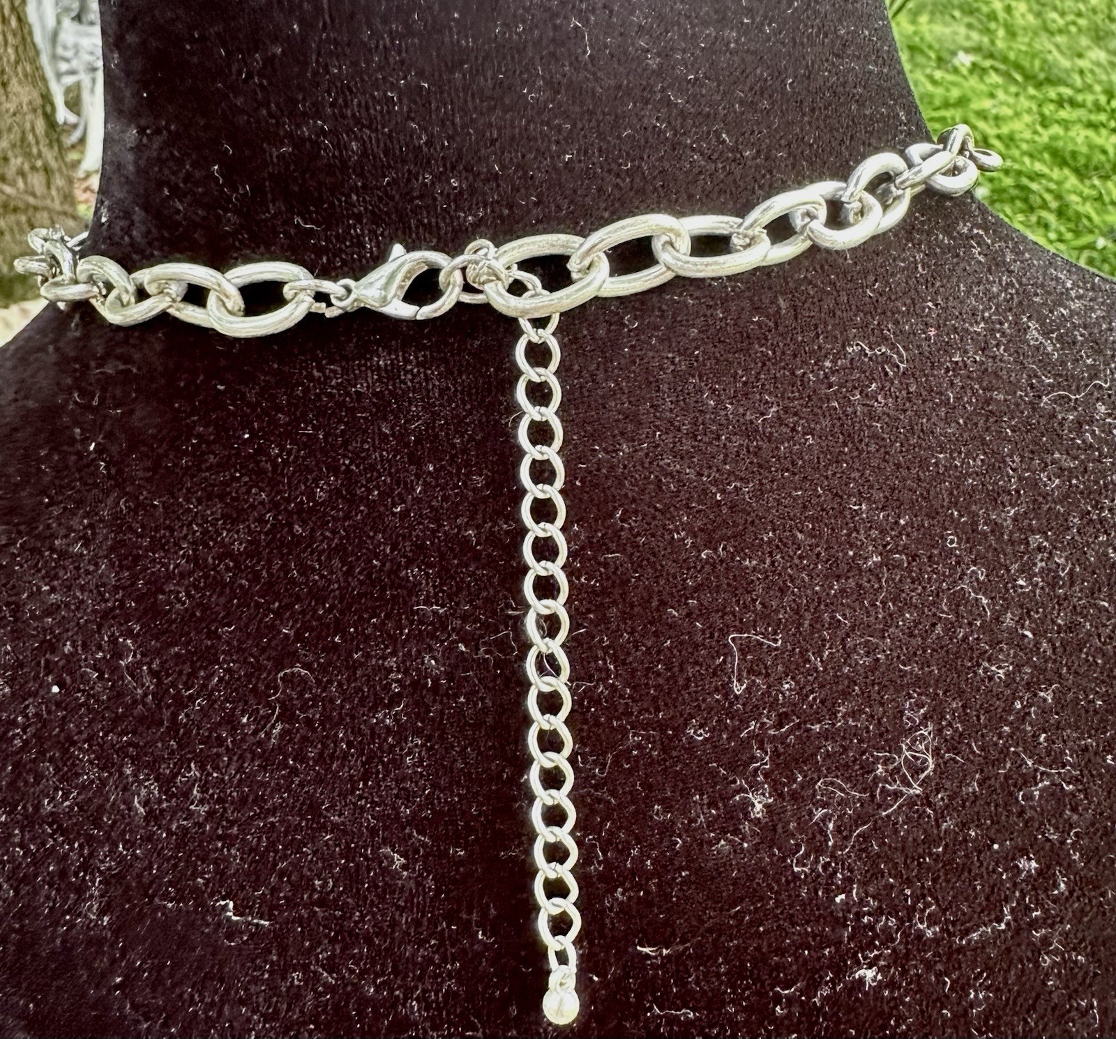 silver-tone bohemian statement choker necklace
