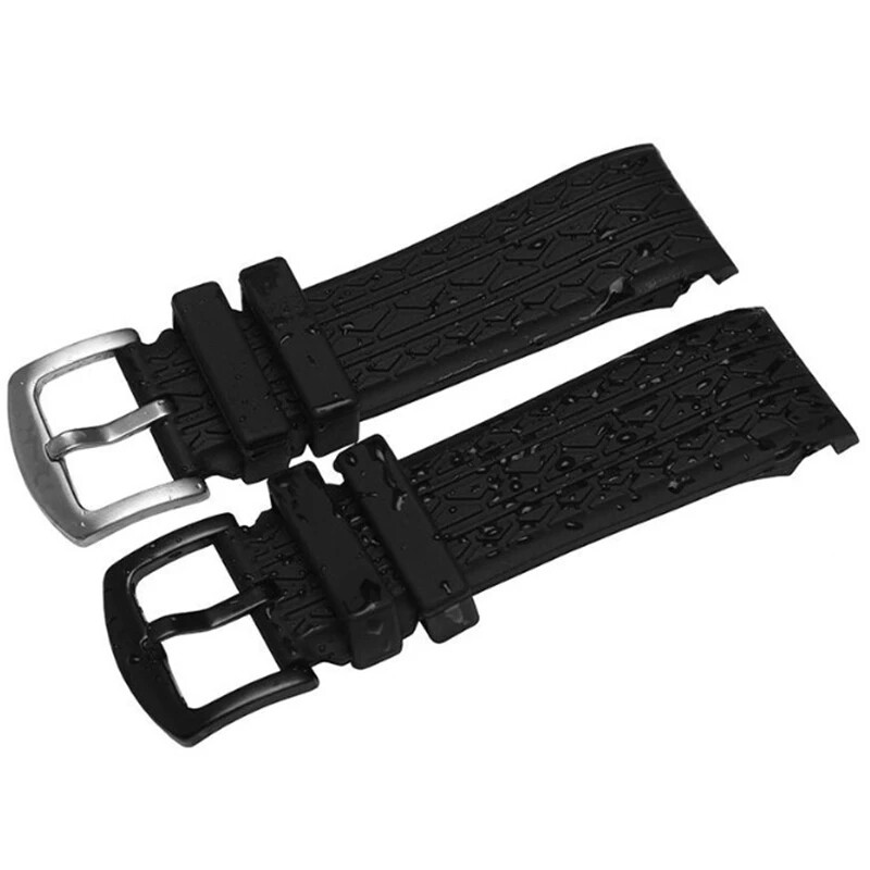 24mm Silicone Watch Band Strap For Porsche Design P6612 Bracelet + Pin Buckle
