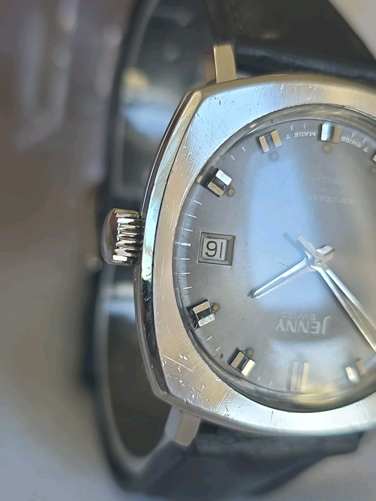 Rare Mens Vintage JENNY SWISS CARIBBEAN 100 ETA 2452 Automatic Wristwatch