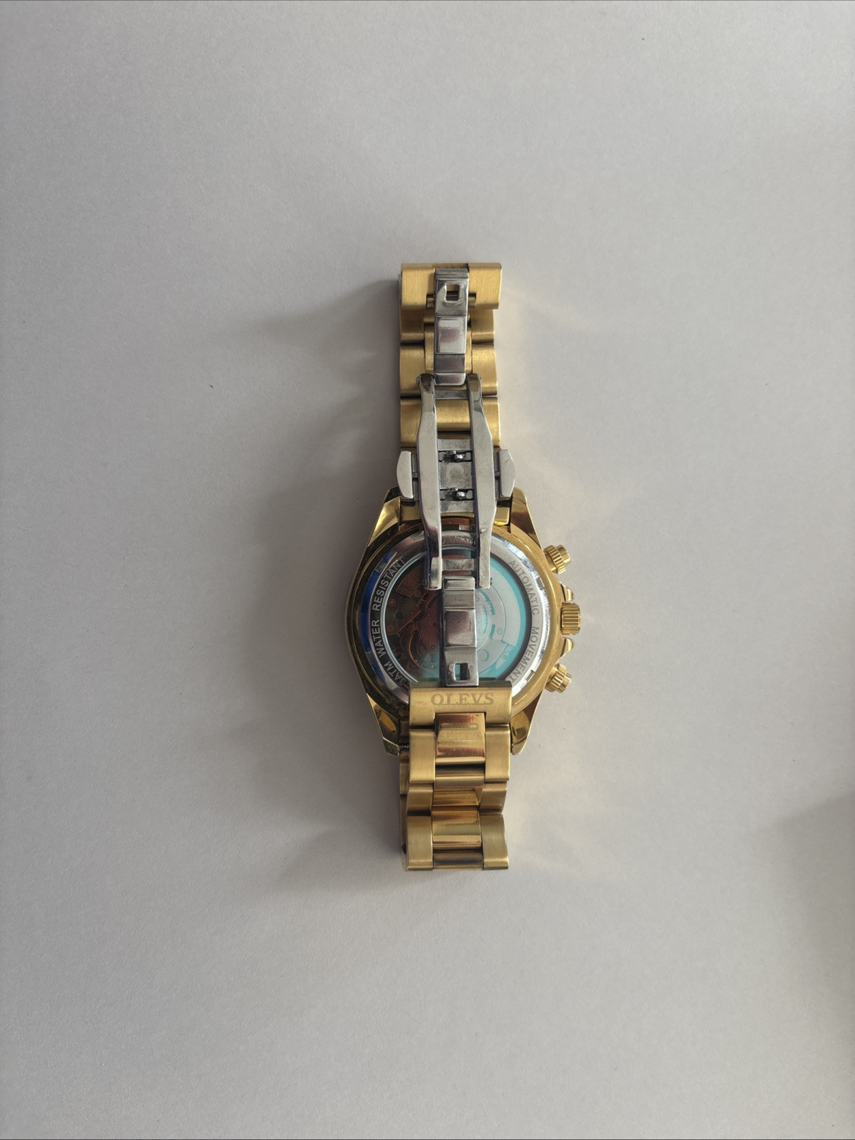 Olevs Men’s Watch 6638G Automatic Green Dial Gold Stainless Steel 40mm