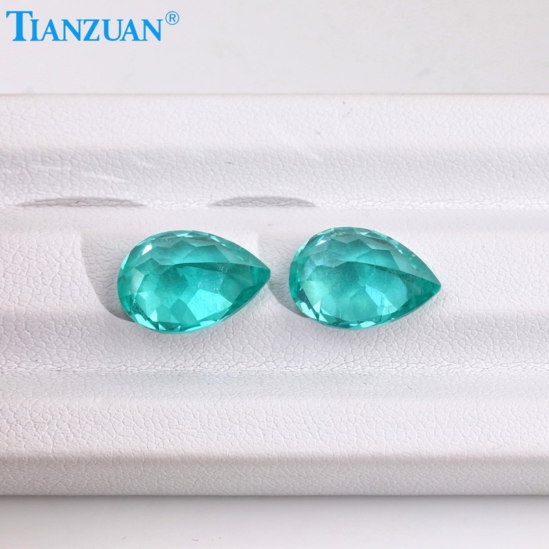 Synthetic YAG Pear Shape Neon Paraiba Color with inclusions loose Gemstones