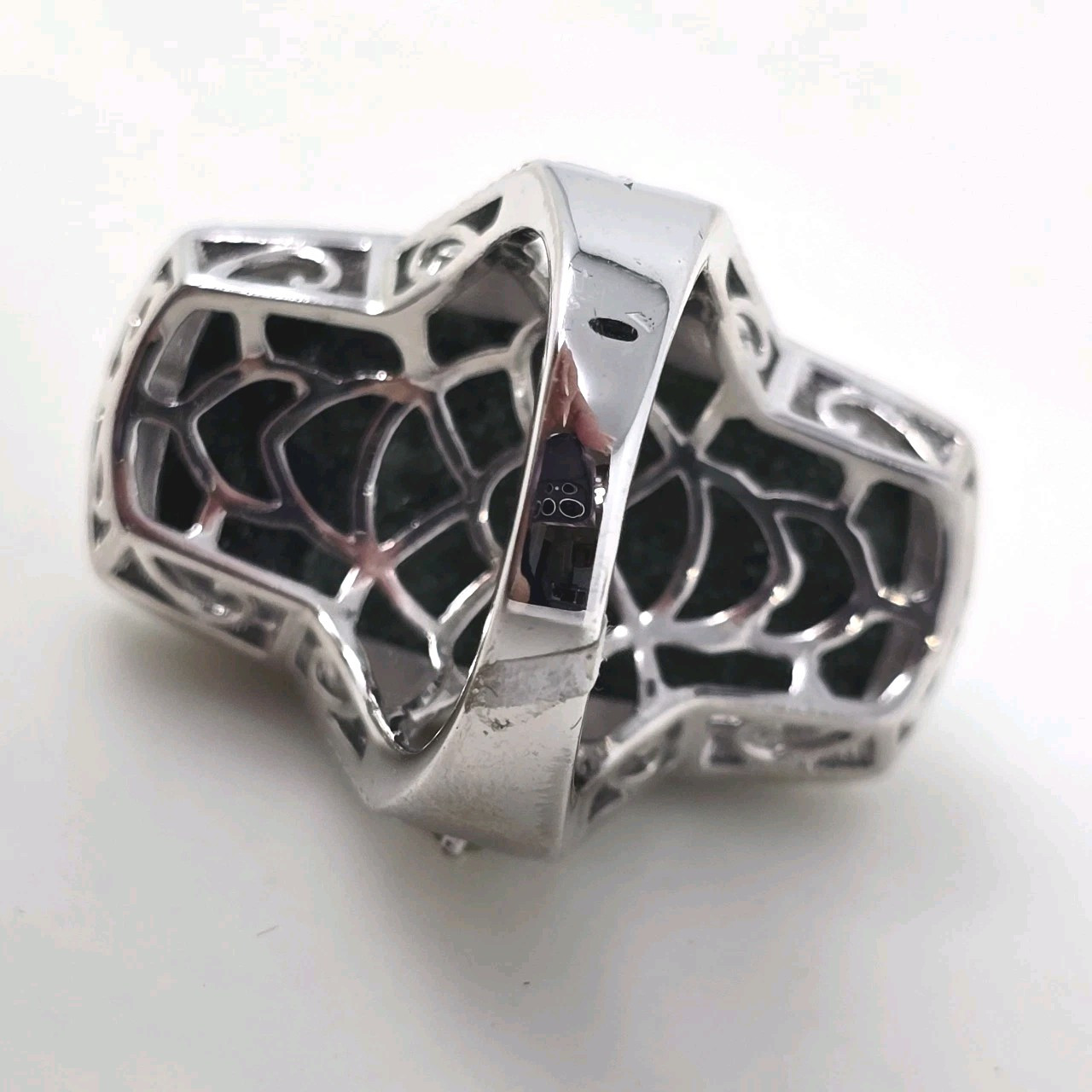 Karis STS Green Goldstone Statement Ring Sz 7 NWOT
