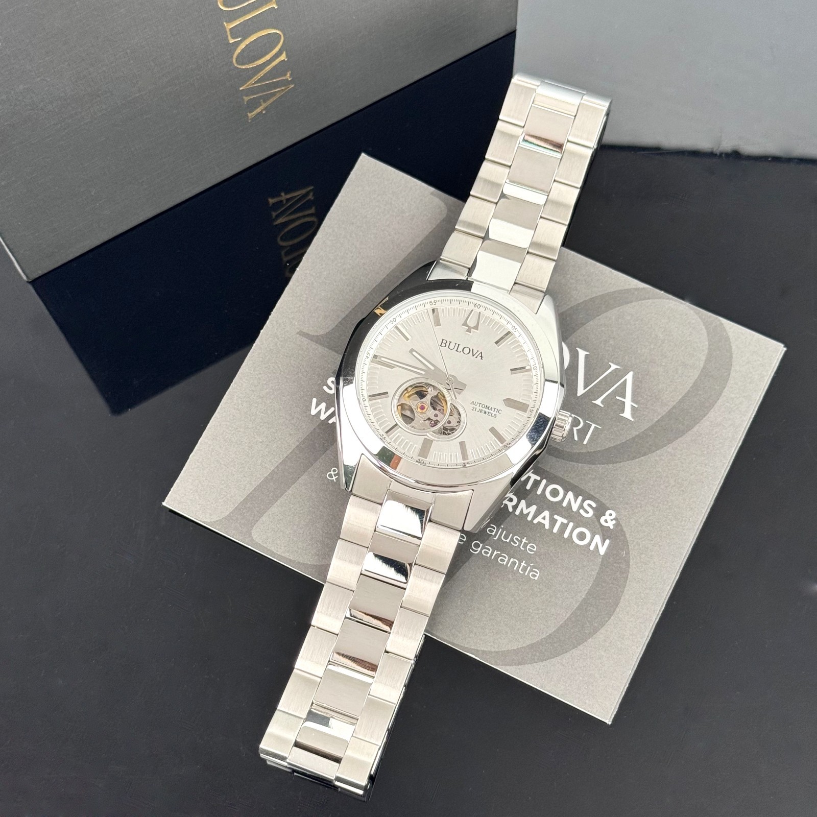 Bulova Classic Surveyor 96A274 Silver Tone Automatic Stainless Steel Men’s Watch