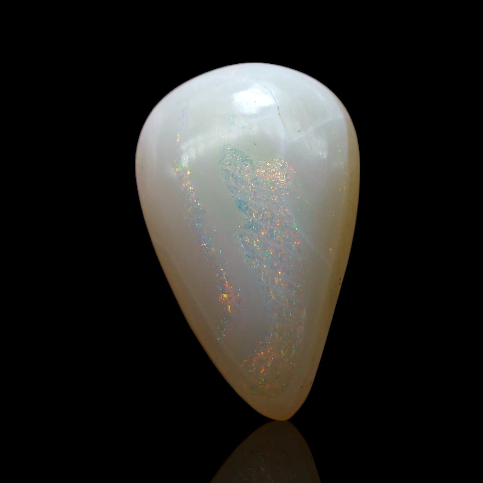 Natural Fire Opal Gemstone 2.00 Cts Pear Wirewrap Cabochon Australia 13x8x4 mm
