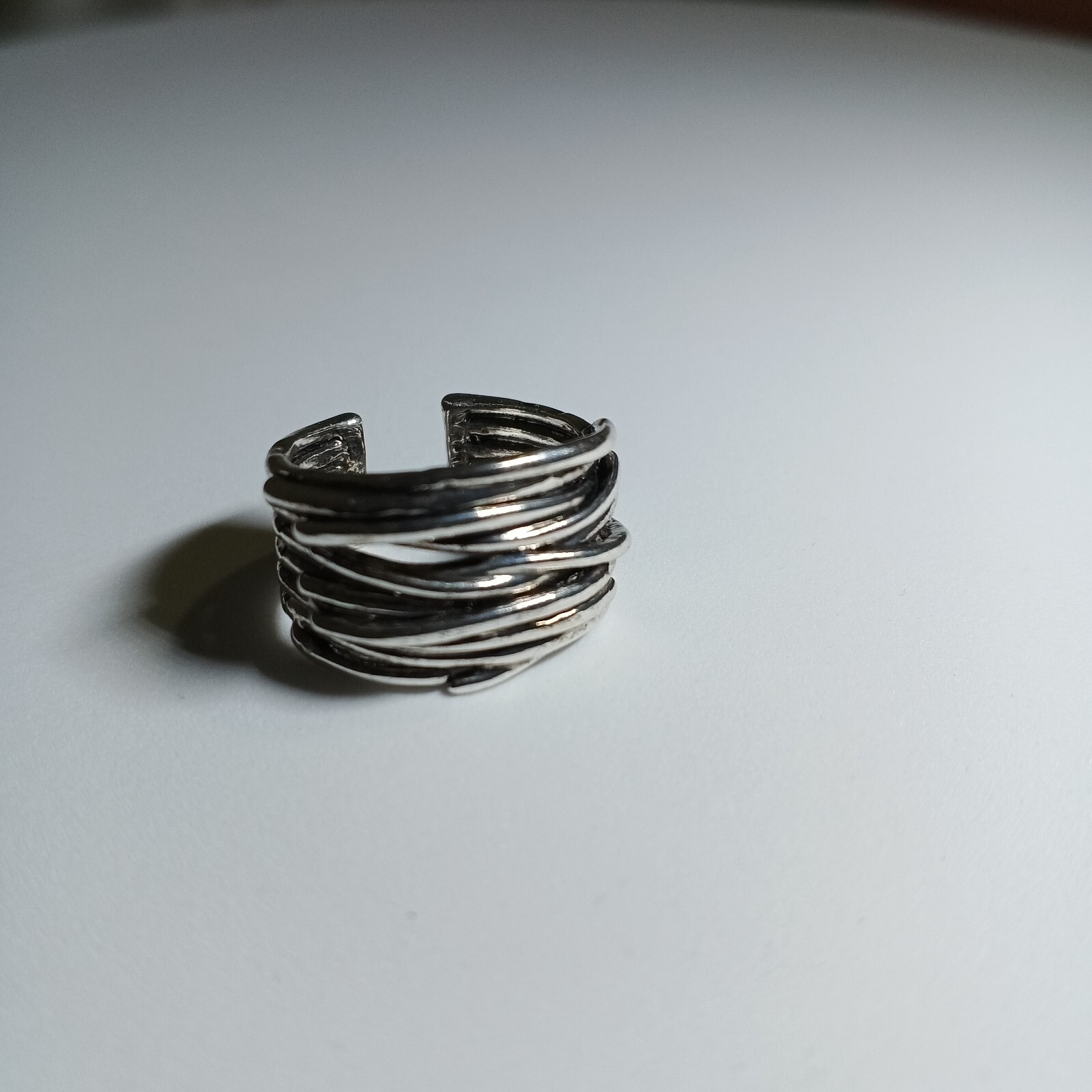 Men’s Open Rings Size 7 Y2K Hip-Hop Retro Punk Rock Alloy Silver Plated