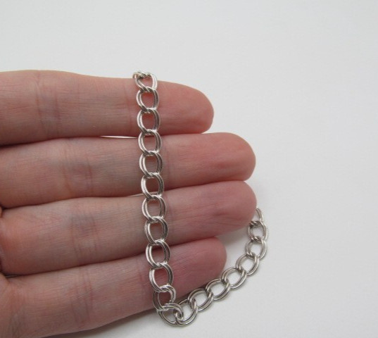 925 Sterling Silver Double Curb Cuban 6.5mm Link Chain Bracelet 7.25 In