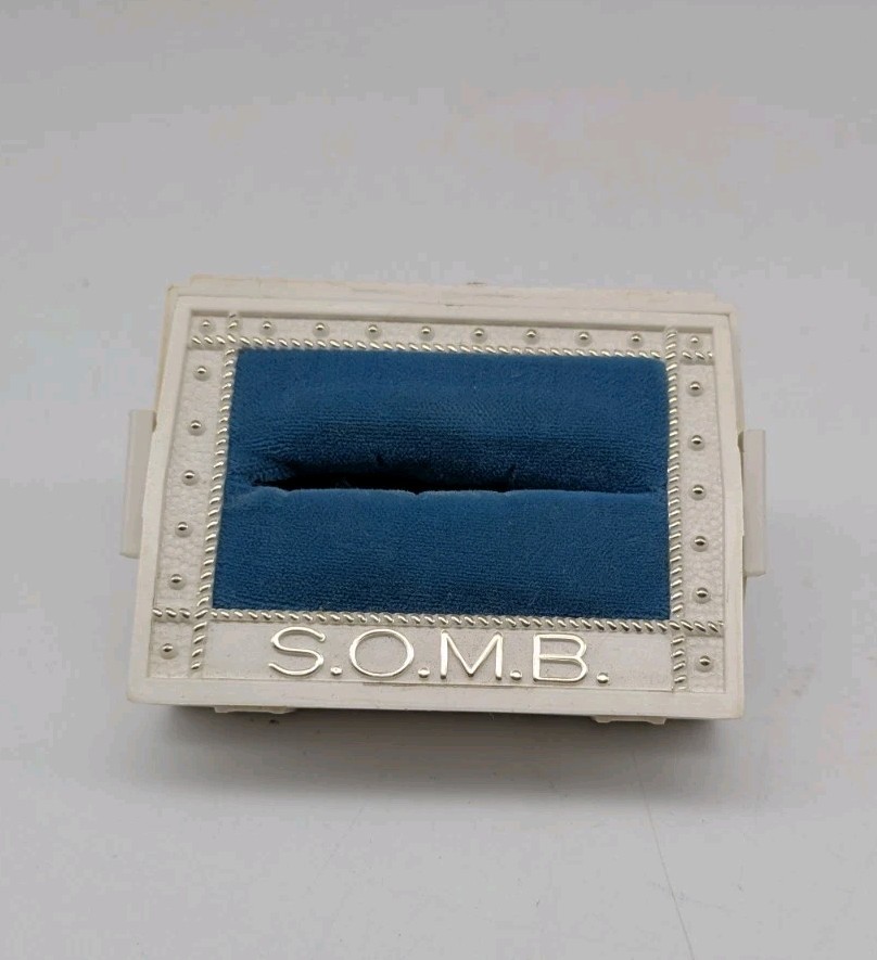 Vintage Celluloid S.O.M.B. Ring Box Treasure Chest Art Deco Wedding