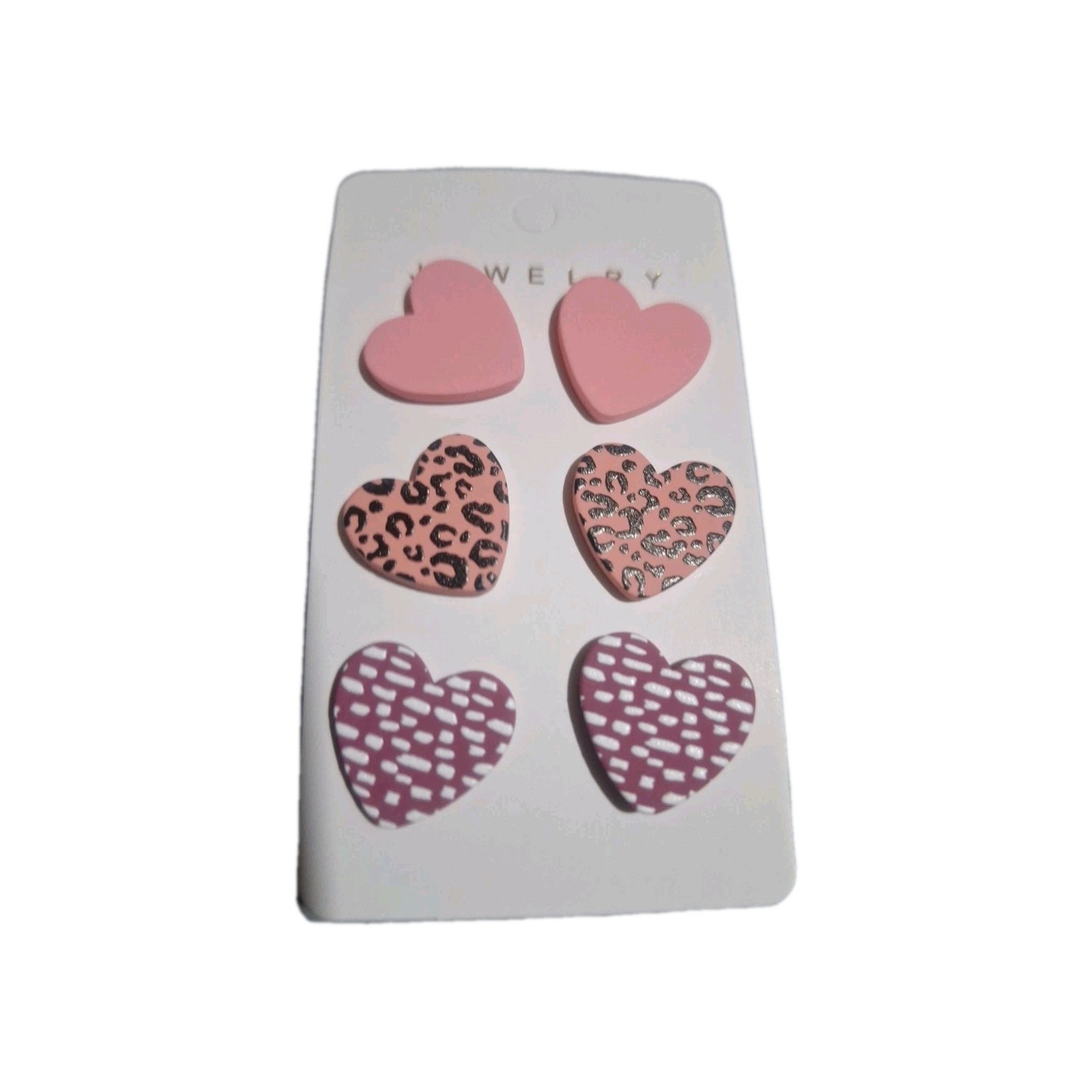 Heart Stud Earrings Colorful Cute Set of 6 Pairs 2 Packs New Fashion Jewelry
