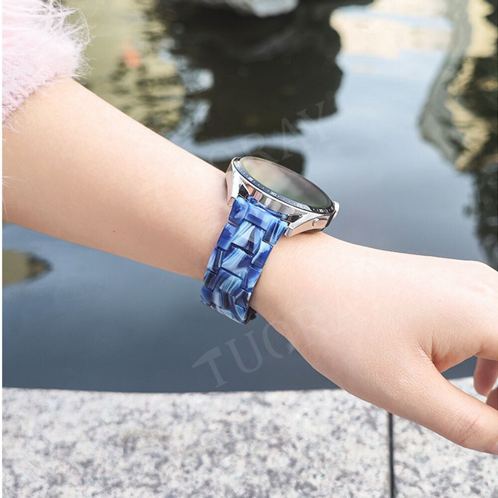 Luxury Resin Watch Band Strap for Amazfit Bip 6 5 GTR GTS 4 3 2 2e 47mm Bracelet