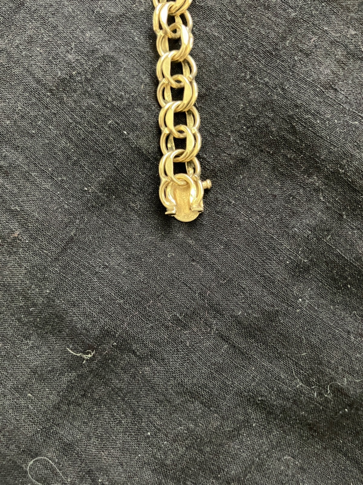 14K yellow gold double link charm bracelet POM 60’s 21 grams 8 inches