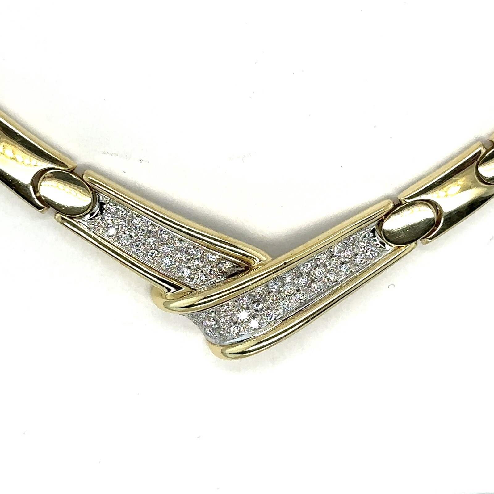 LEO PIZZO 18k Yellow Gold Diamond Necklace 45 Grams 1.55 Carat 16”