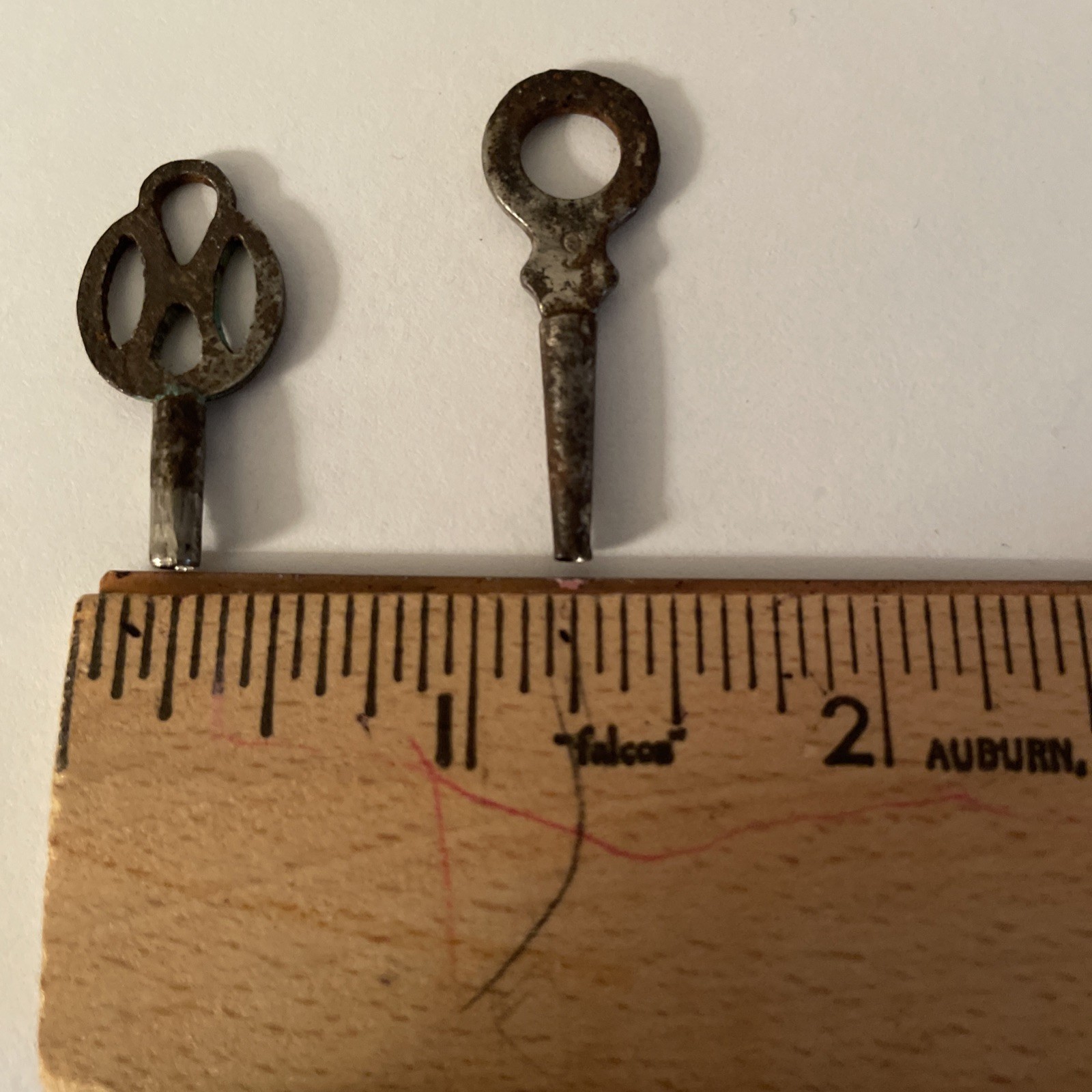 Two Vtg Pocket Watch Keys one is a 9 they other isn’t marked