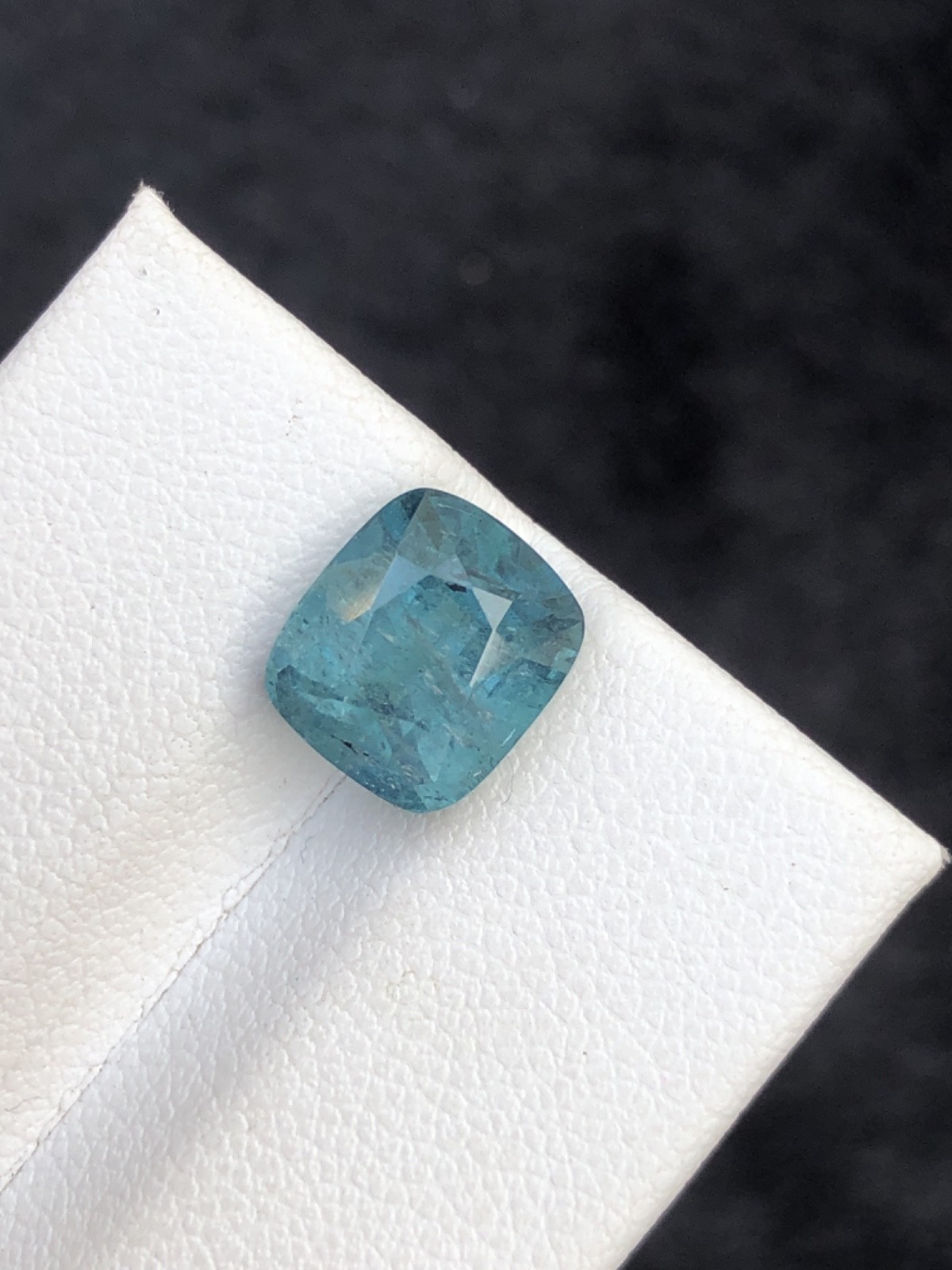 Natural 4.7 carats Blue Tourmaline Cushion Cut Untreated Afghanistan Gem