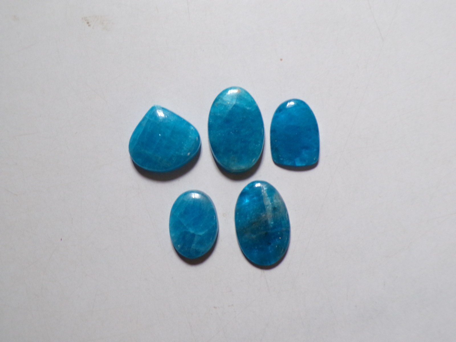 96.15 Cts Natural Apatite 05 Pcs Lot Loose Cabochon Gemstone 04