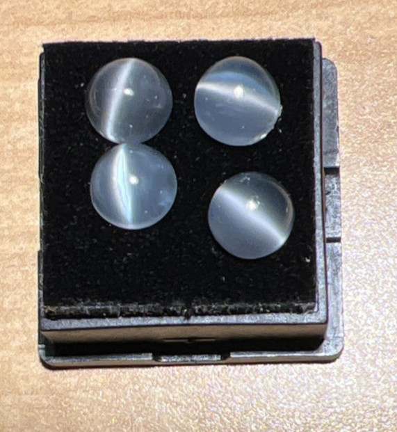 4 Cat’s Eye Moonstone 7 mm Round Cabochons 5.43 ctw.