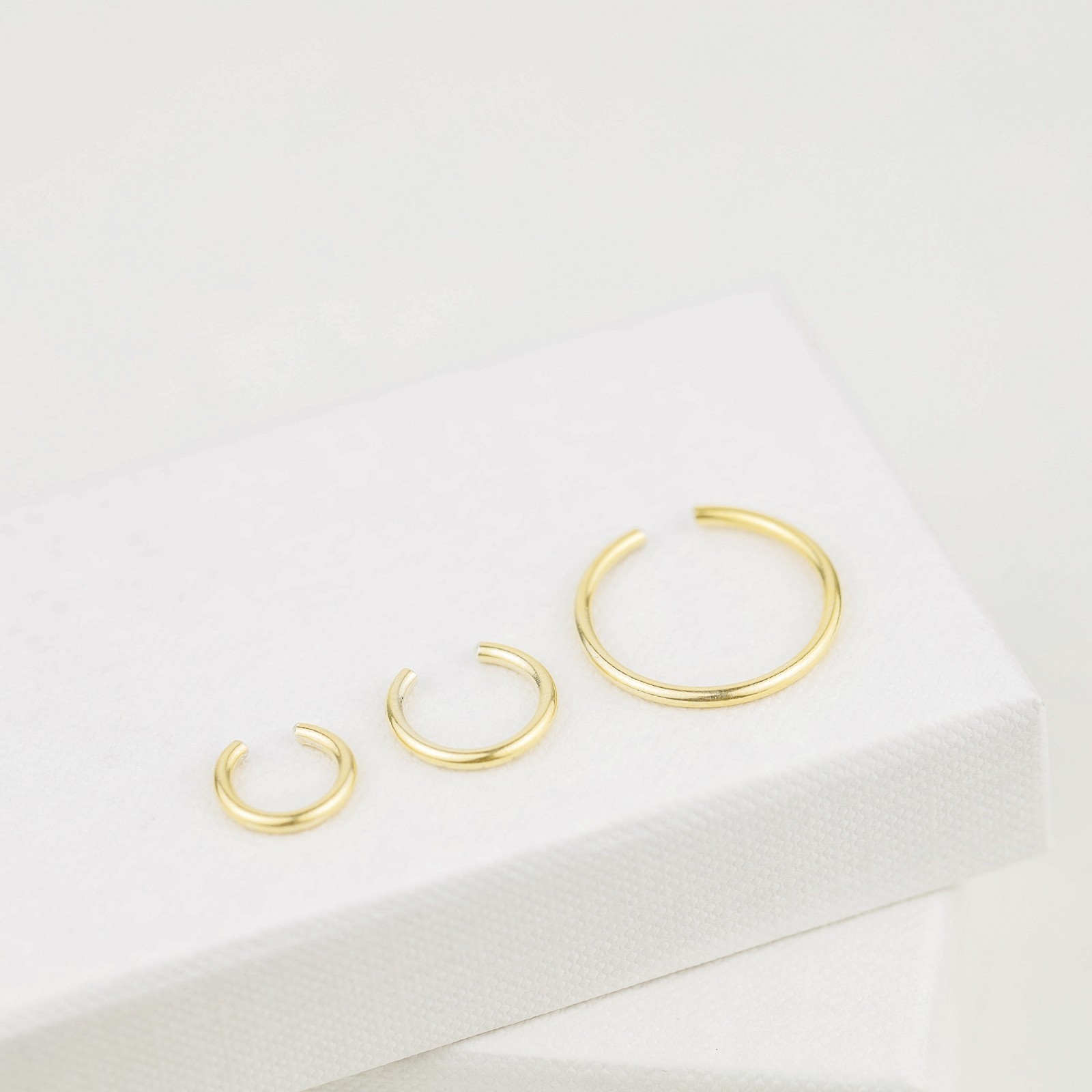 Black Fake Piercing Ear Cuff Thick Hoop Lobe Conch Helix Cartilage, Gift for Him