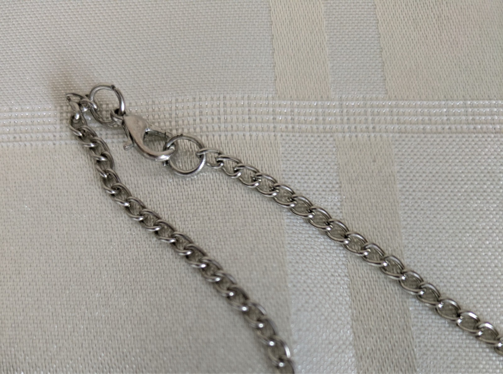 Silvertone Chain Necklace With Purple Beads And Silvertone Orbs 92 Cm Long