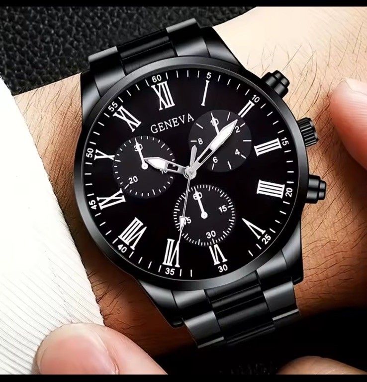 Men New Quartz Watch Stainless Steel Analog Watch Gift For Man Casual Work