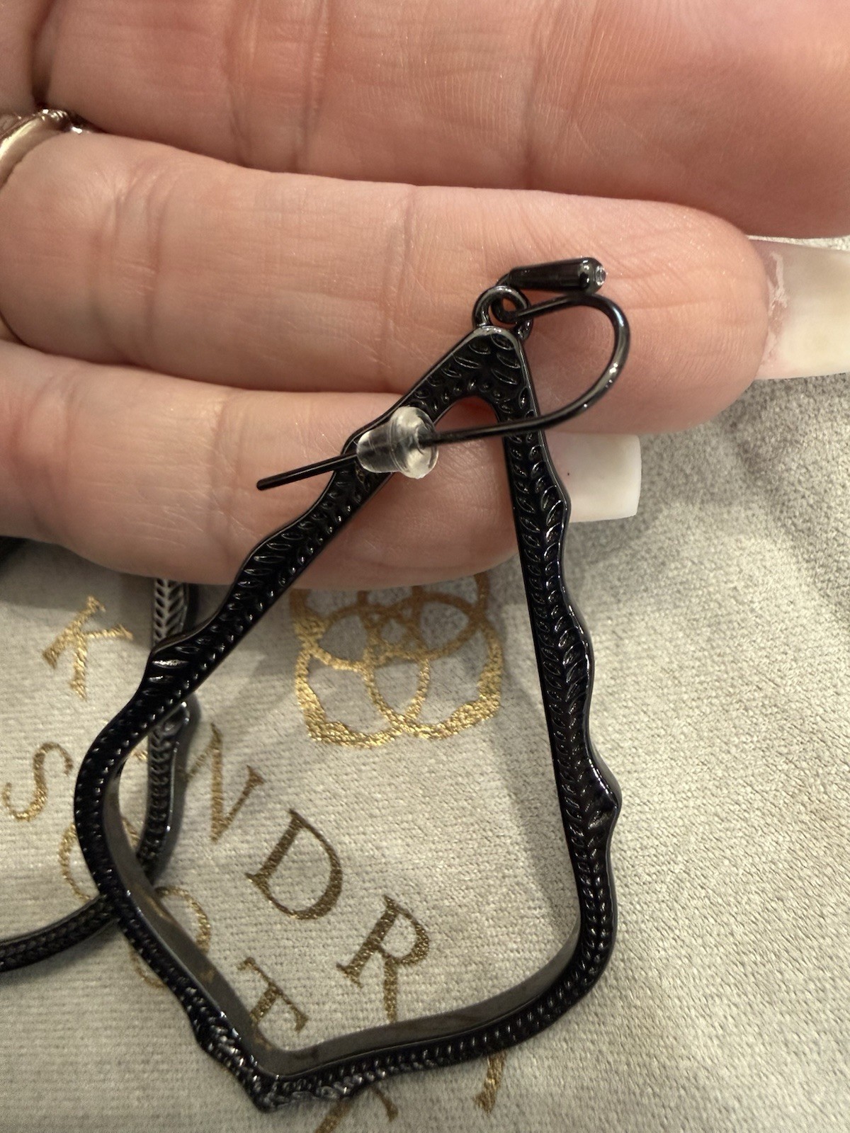 Kendra Scott Sophee Earrings Large Gunmetal Dangle Drop NWOT