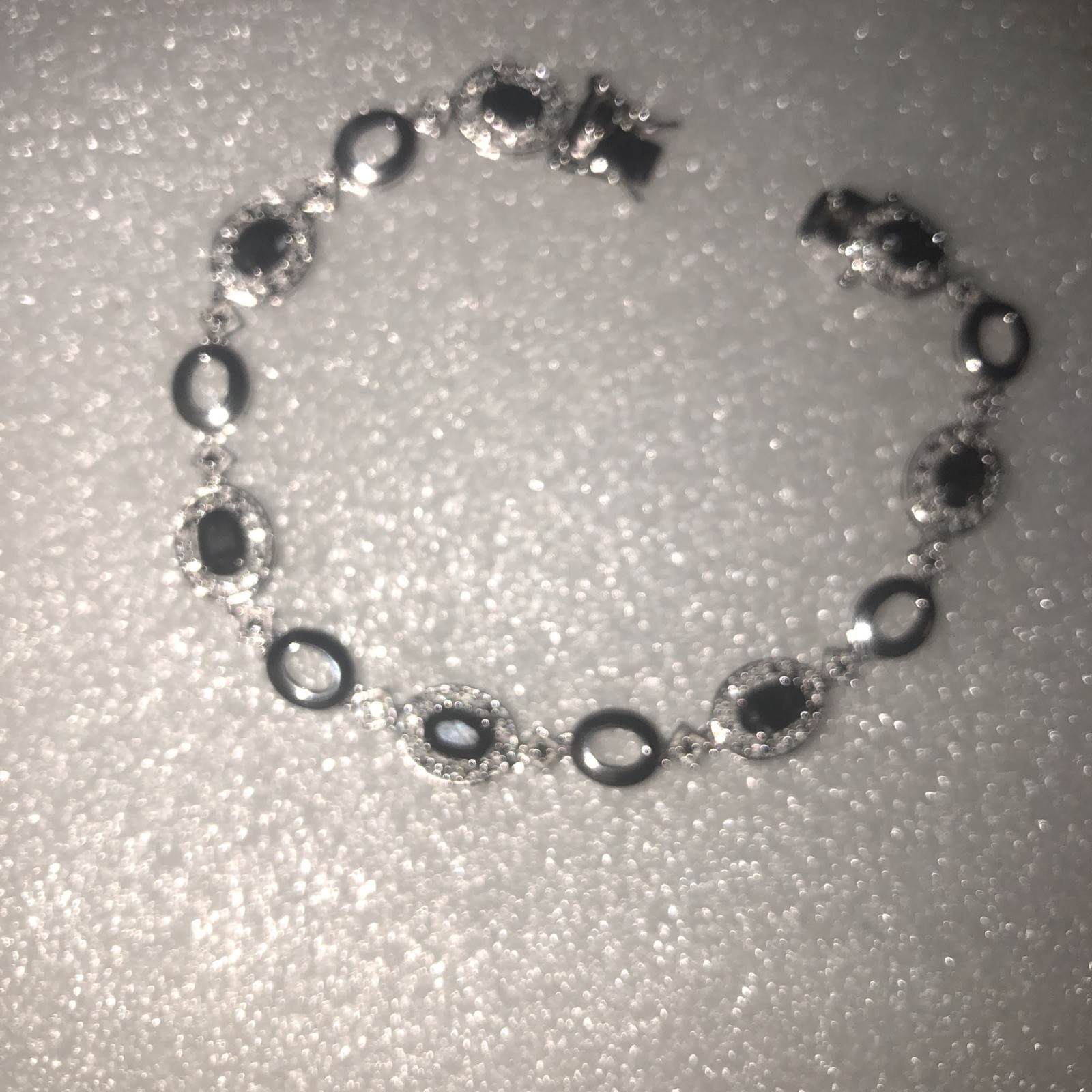 Ross Simons Bracelet Presidium Shows Blue Topas? Looks Black 7 Inches Long