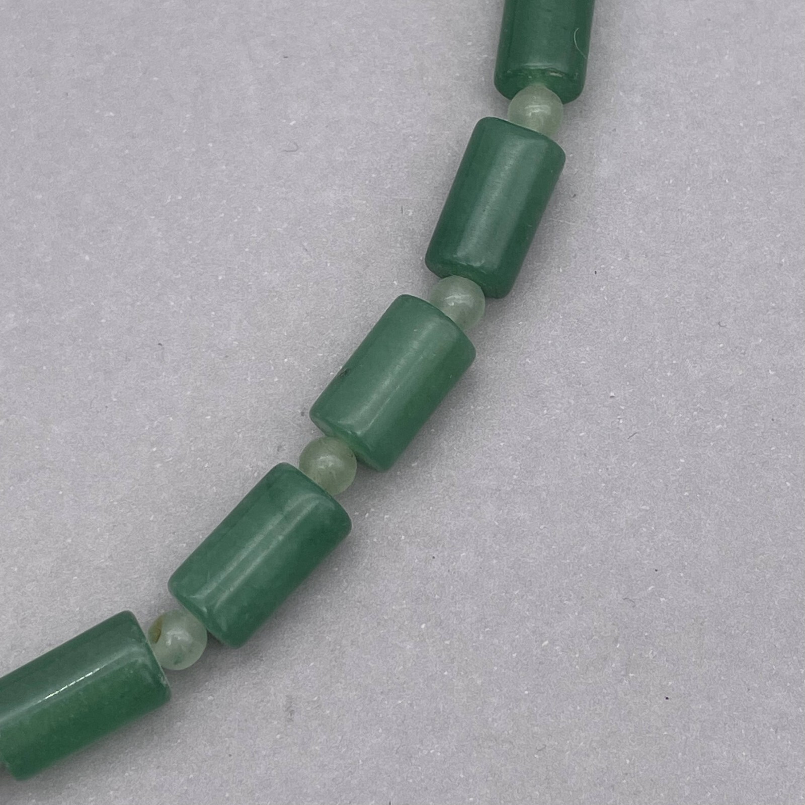 Jade Tube Beaded Abalone Shell Pendant Necklace 18 to 20 Inches