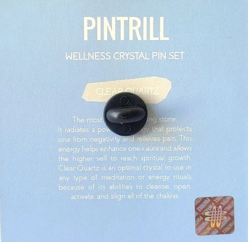 ⚡RARE⚡ PINTRILL Wellness ‘Clear Quartz’ Crystal Pin *BRAND NEW SEALED*