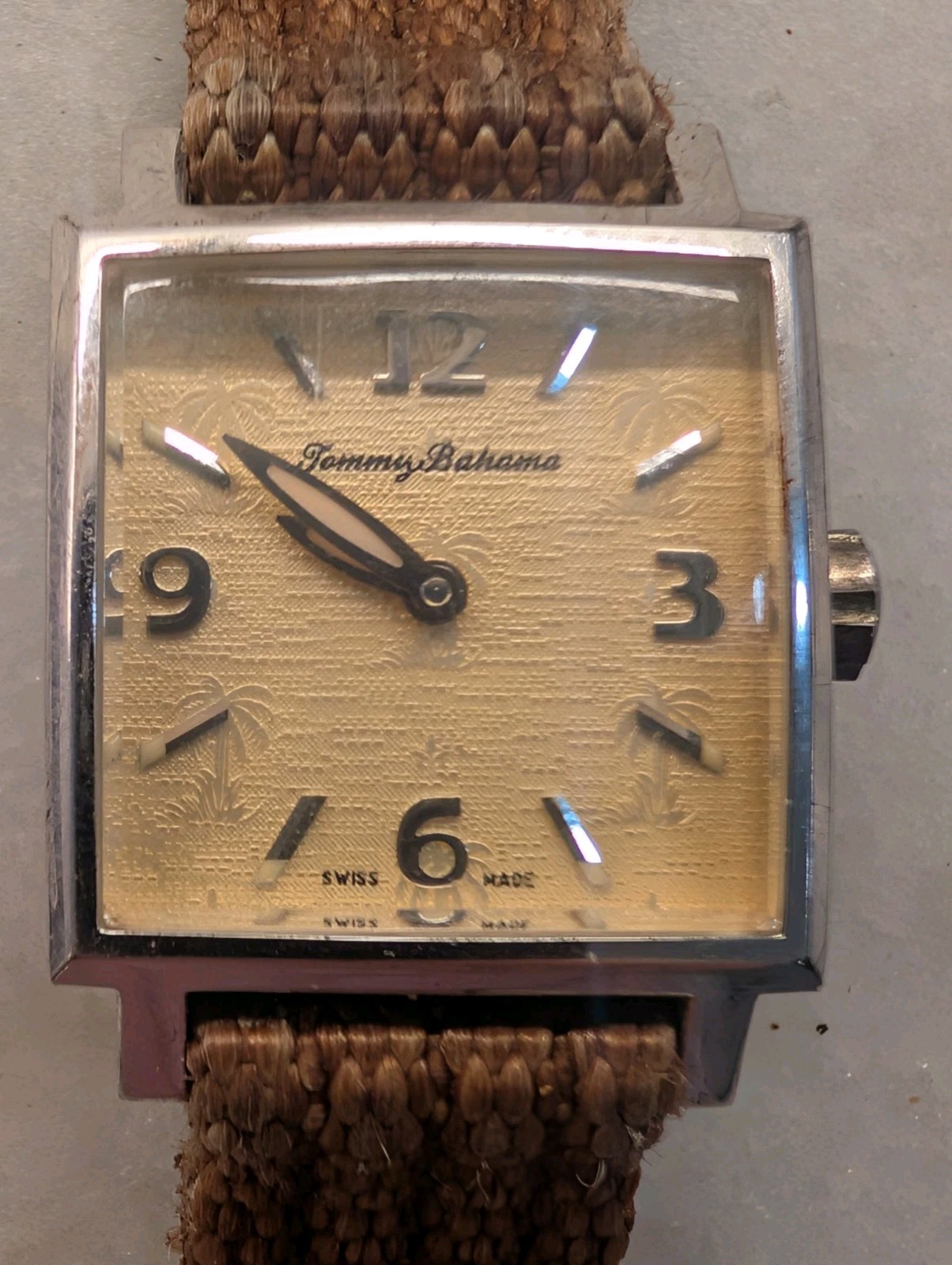 Tommy Bahama TB2012 Swiss Made AG925 Sterling Silver Quartz Watch Working