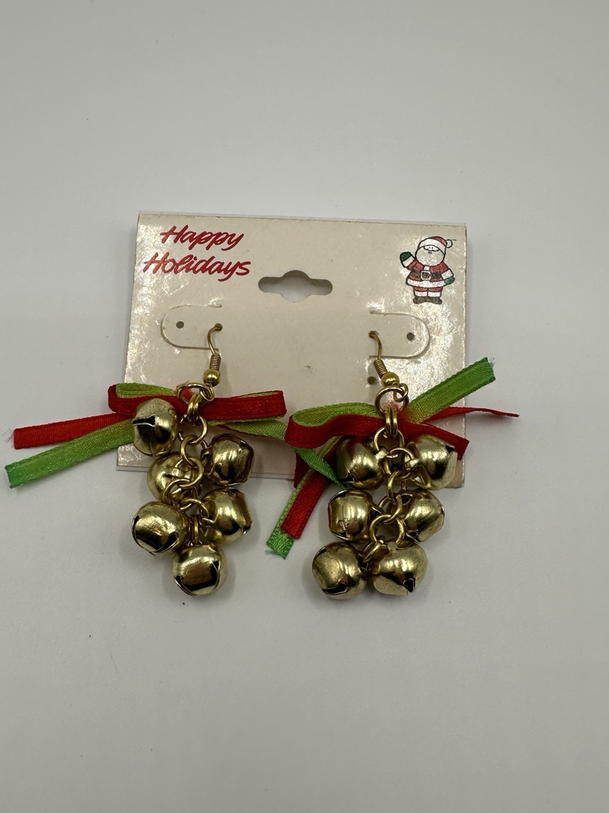 Vintage Gold Tone Jingle Bell Dangle Hook Earrings 1.5”L