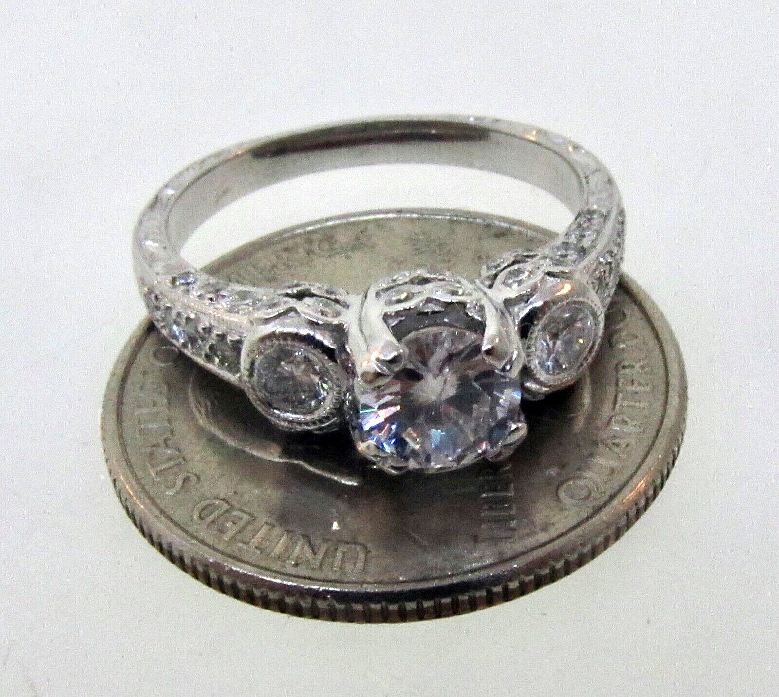 Art Deco Style Platinum Diamond Engagement Ring Setting *ONLY $990*